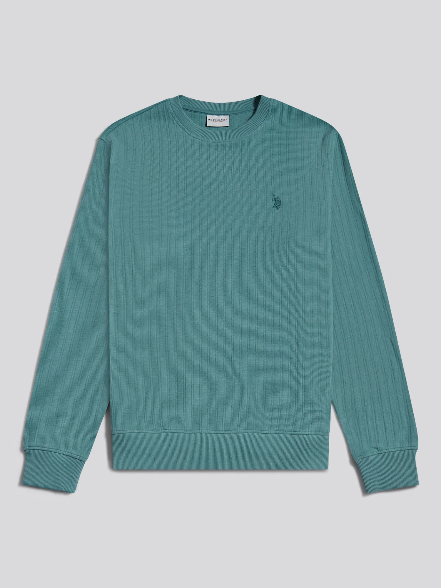Mens Vertical Texture Double Horsemen Sweatshirt Arctic - Image 5