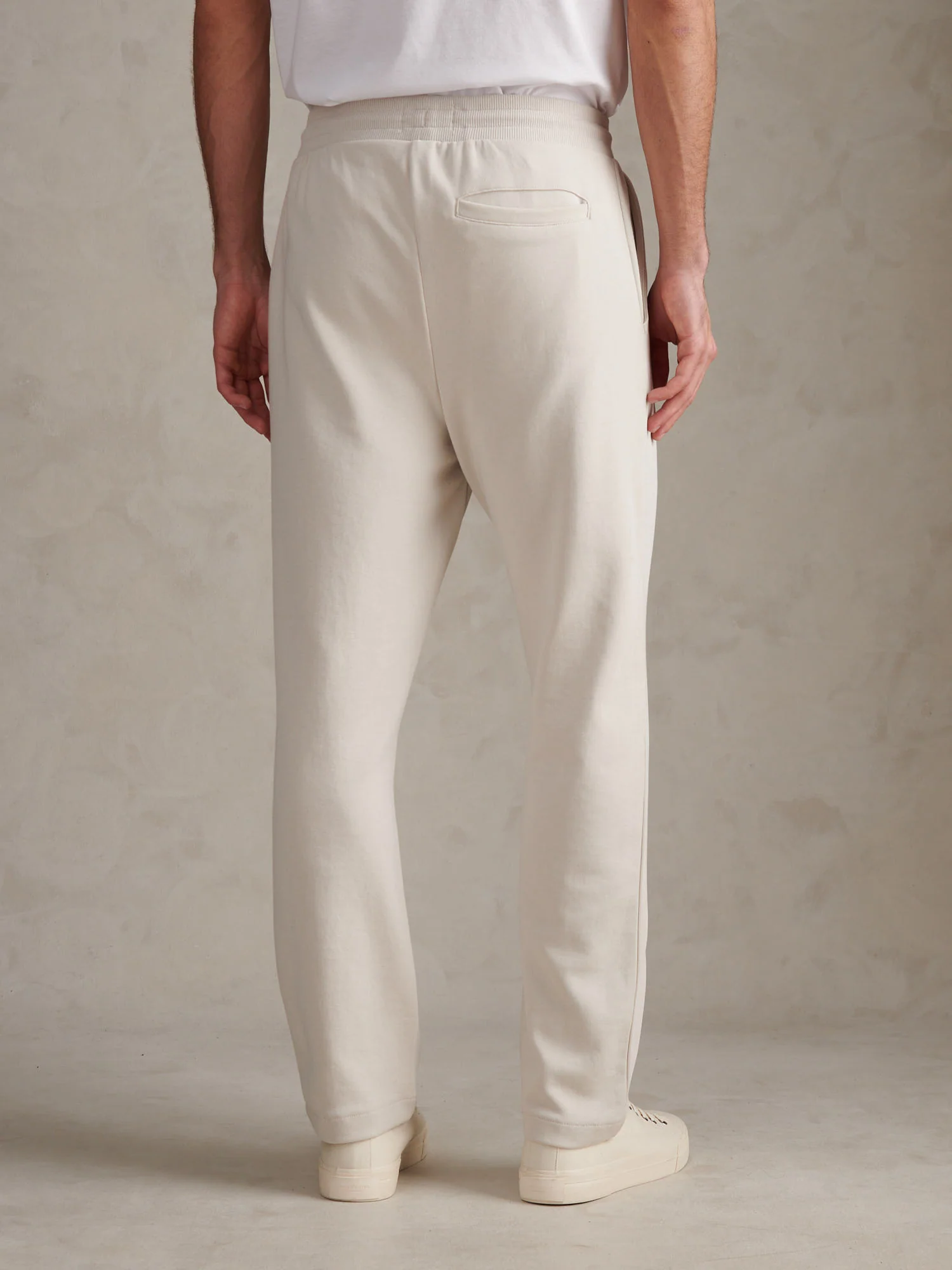Mens Interlock Pintuck Joggers Beige - Image 4