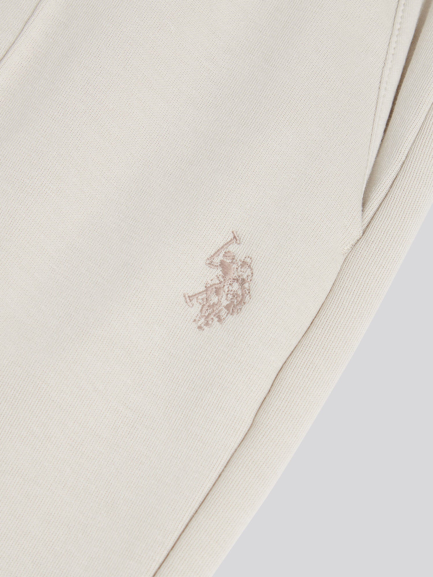 Mens Interlock Pintuck Joggers Beige - Image 7