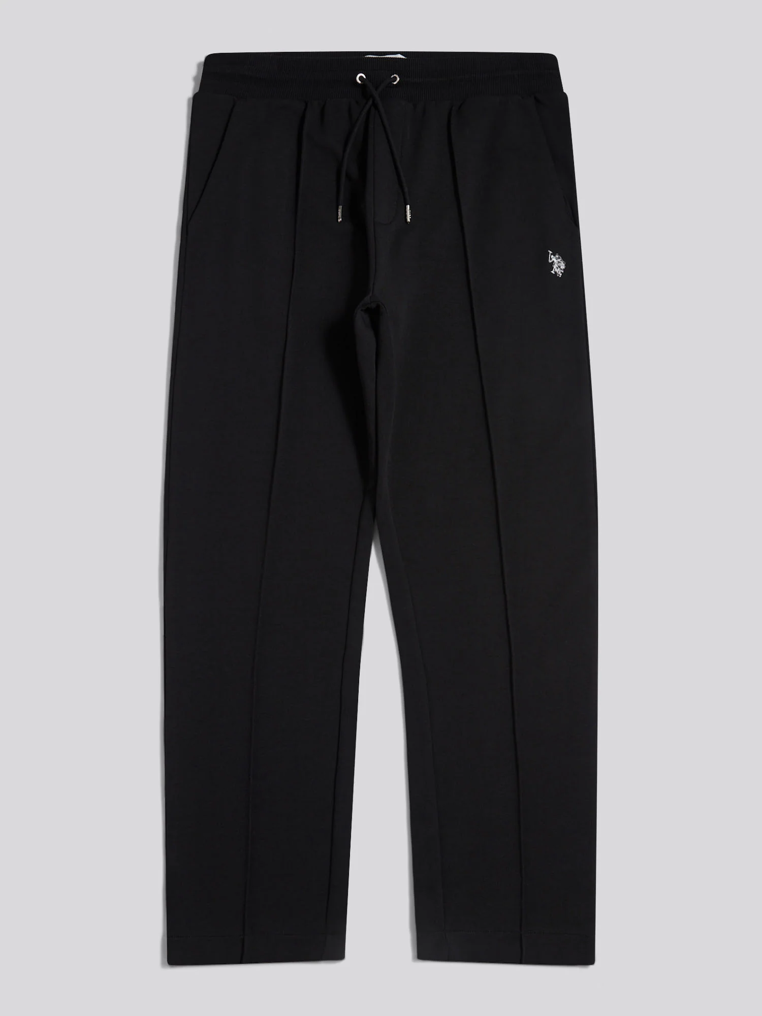 Mens Interlock Pintuck Joggers Black Bright White DHM - Image 5