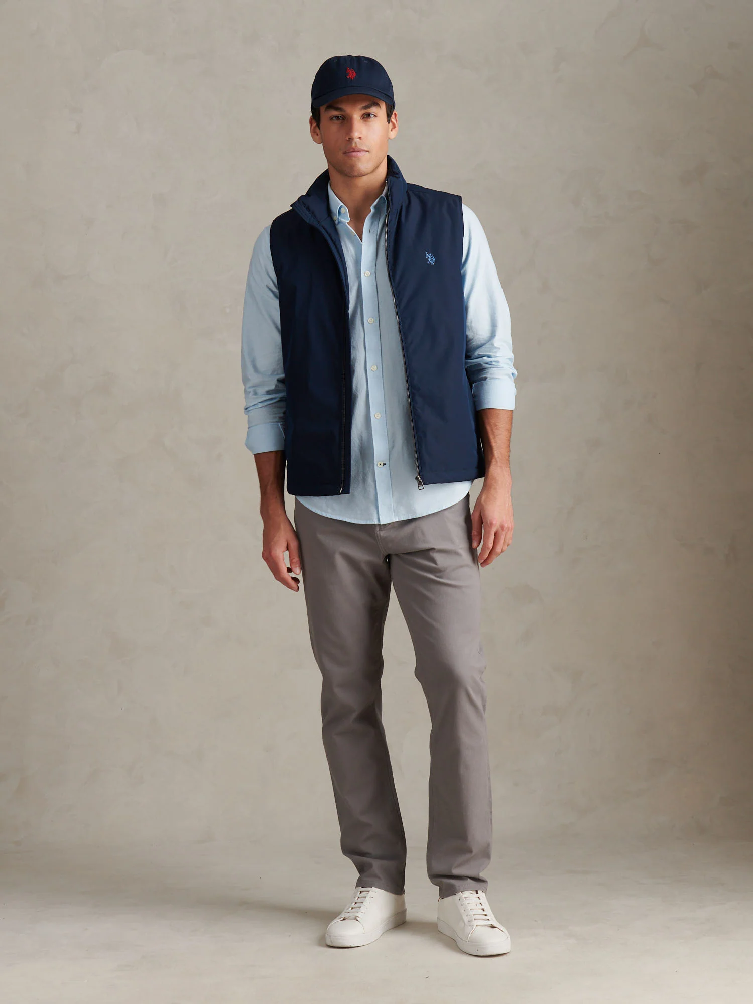 Mens Jersey Lined Quilted Gilet Dark Sapphire Navy / Moonlight Blue DHM - Image 3