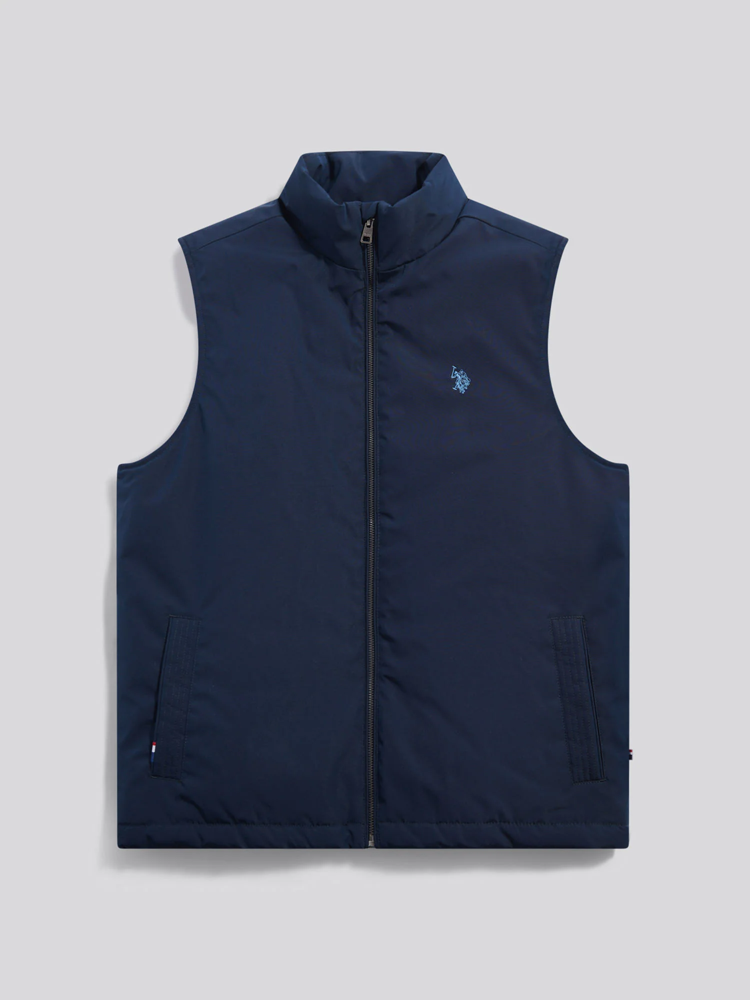 Mens Jersey Lined Quilted Gilet Dark Sapphire Navy / Moonlight Blue DHM - Image 6