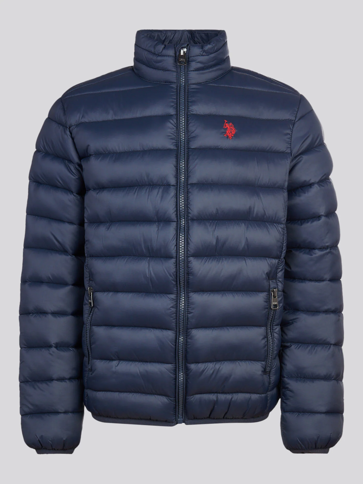 Boys Lightweight Quilted Jacket Dark Sapphire Navy / Haute Red DHM - Image 5