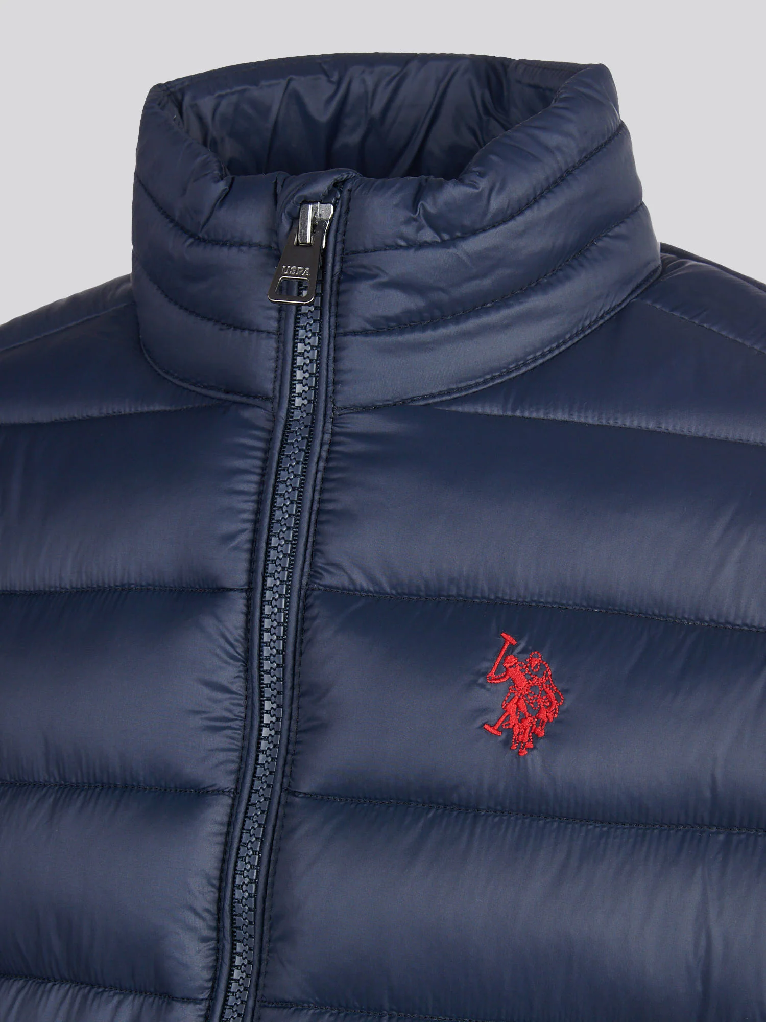 Boys Lightweight Quilted Jacket Dark Sapphire Navy / Haute Red DHM - Image 8