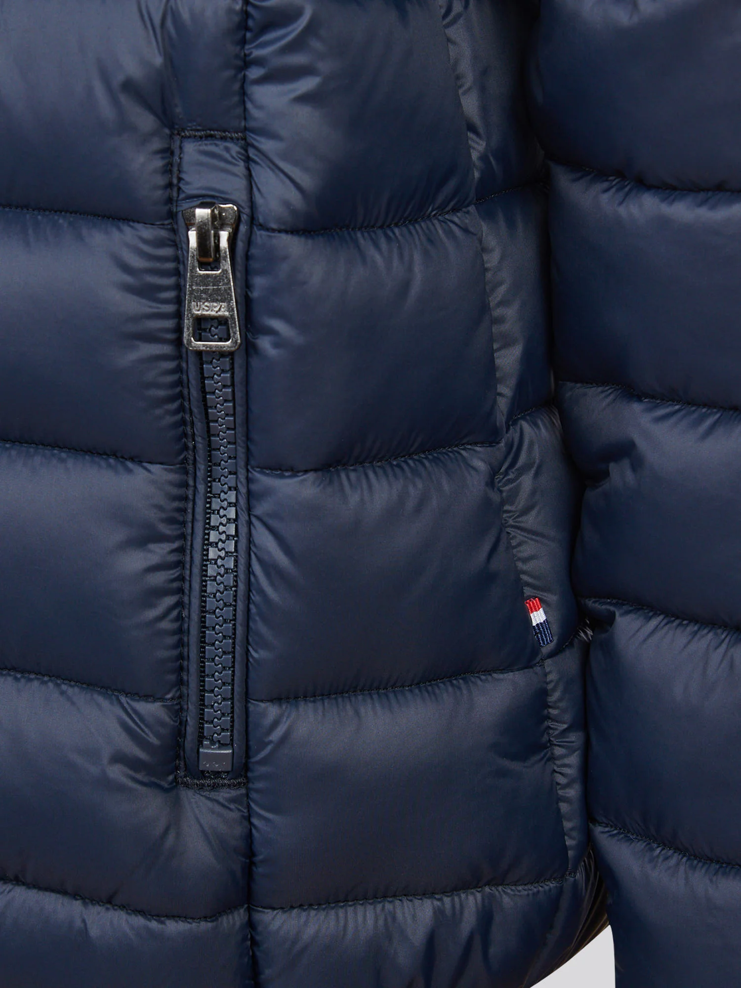 Boys Lightweight Quilted Jacket Dark Sapphire Navy / Haute Red DHM - Image 9