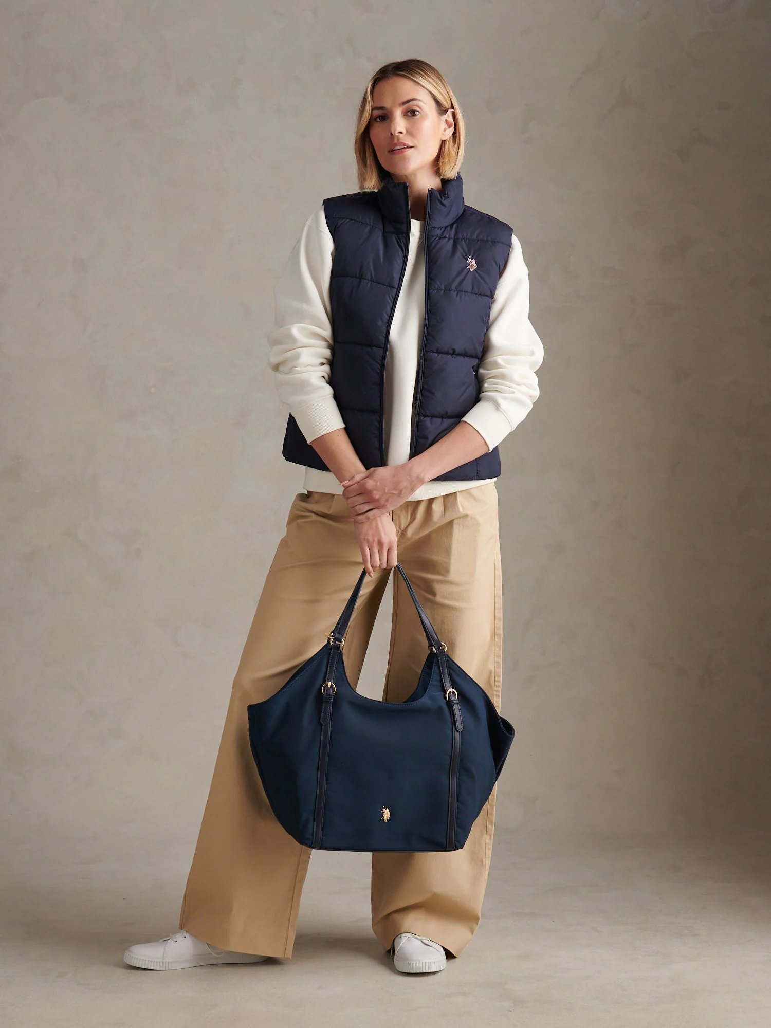 Womens Lightweight Puffer Gilet Navy Iris - Image 3