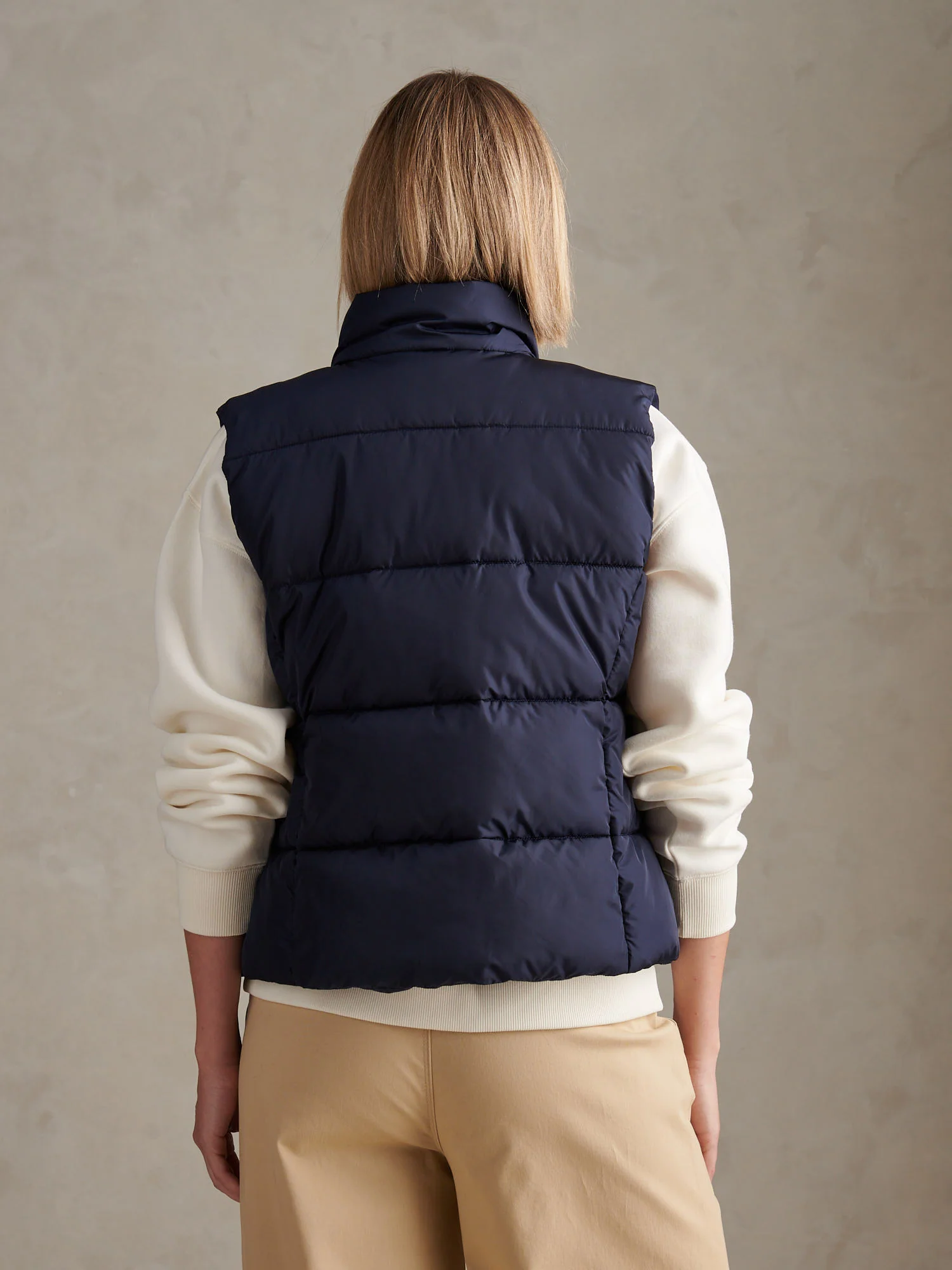 Womens Lightweight Puffer Gilet Navy Iris - Image 4