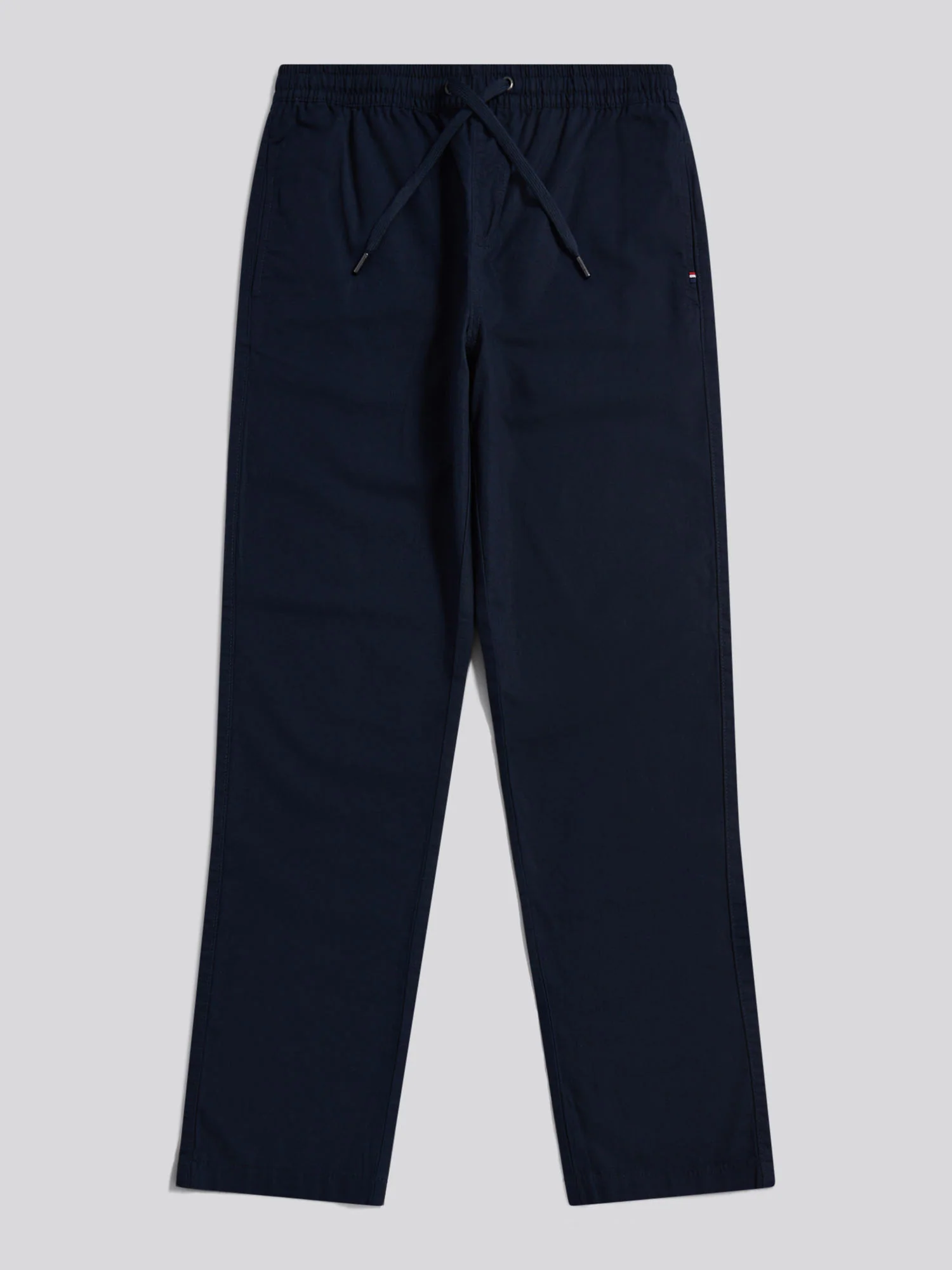 Mens Linen Blend Drawstring Trousers Dark Sapphire Navy / Haute Red DHM