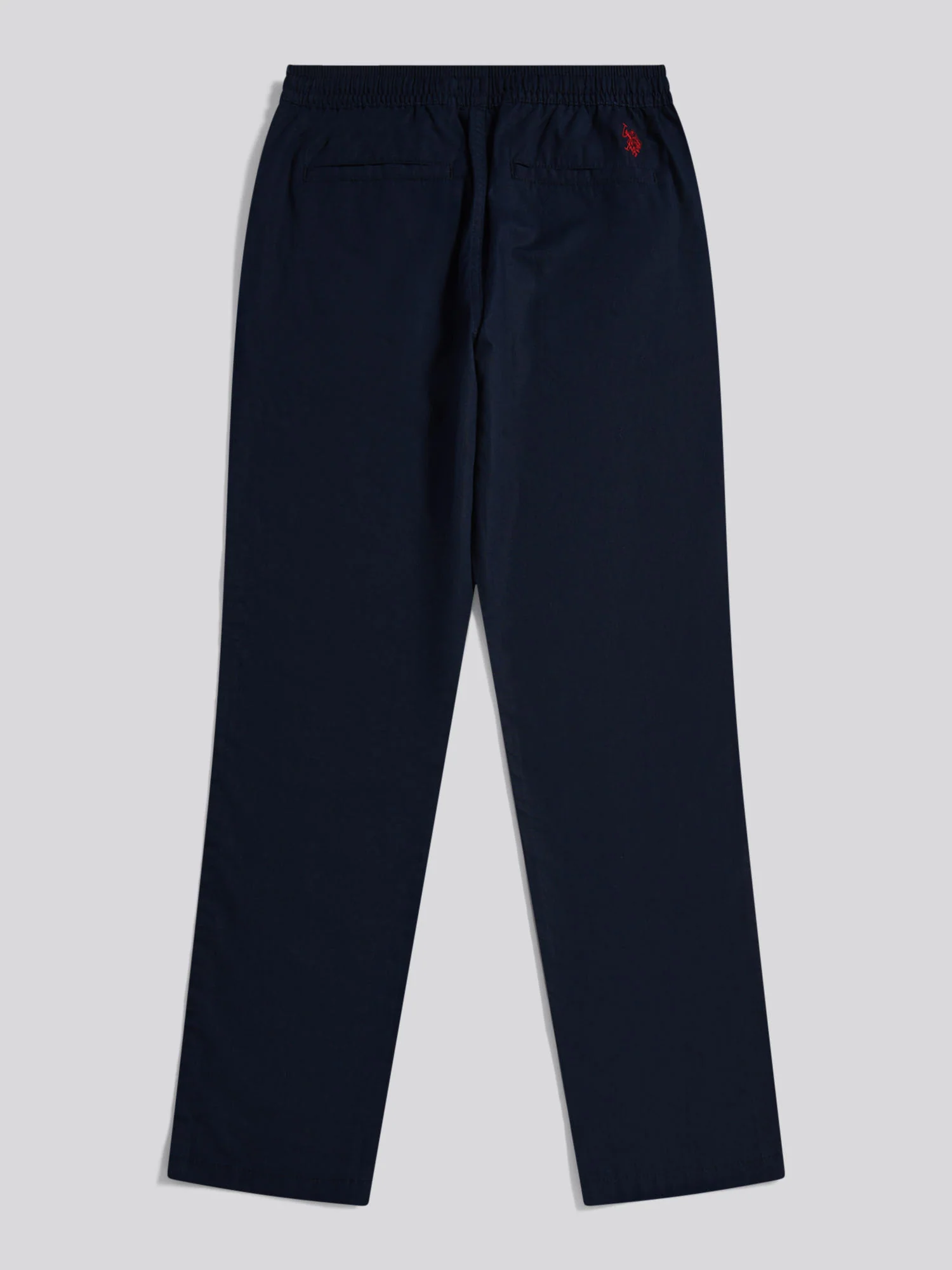Mens Linen Blend Drawstring Trousers Dark Sapphire Navy / Haute Red DHM - Image 2
