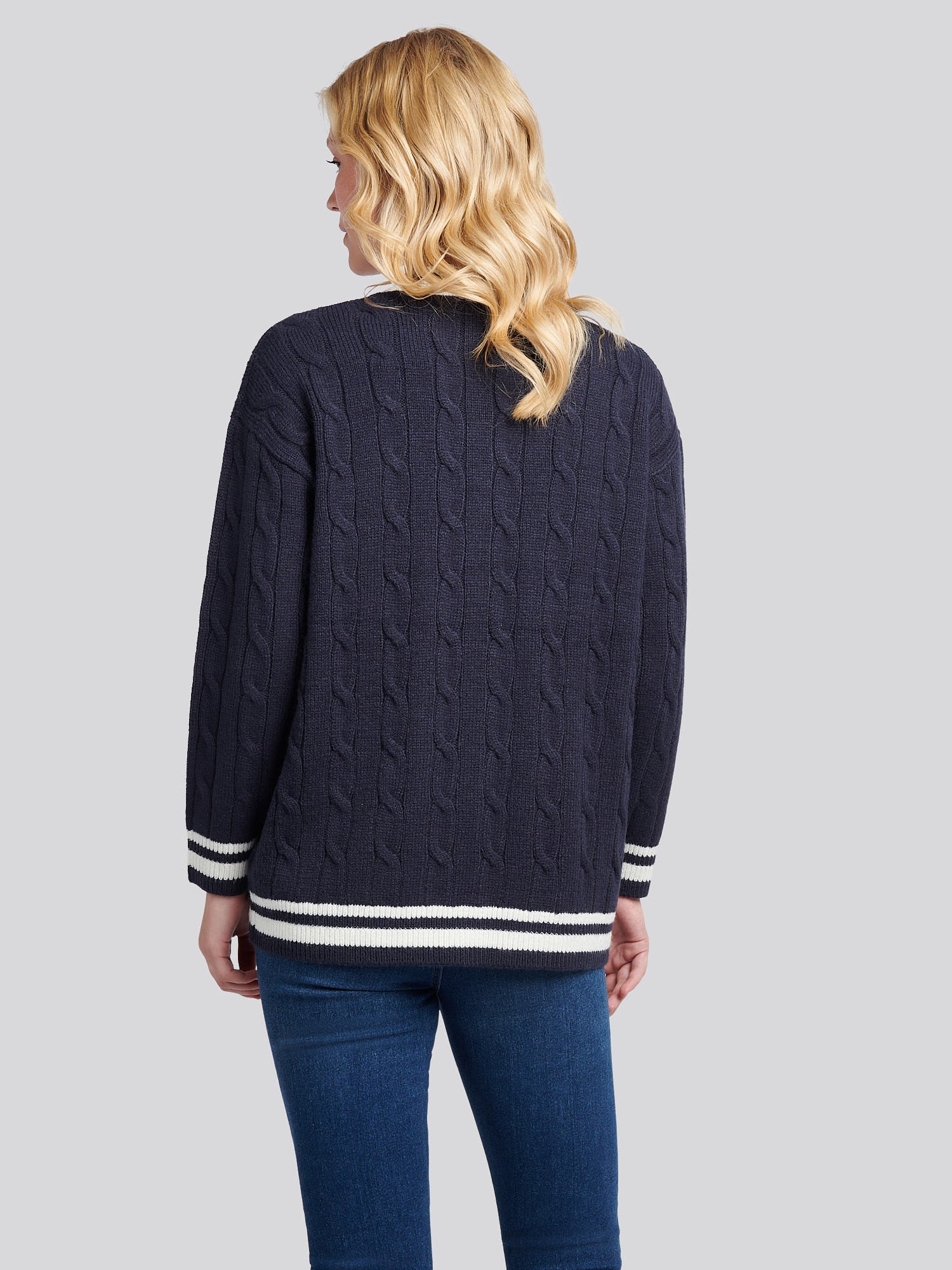 Longline Cardigan Cardigan Navy Iris - Image 4