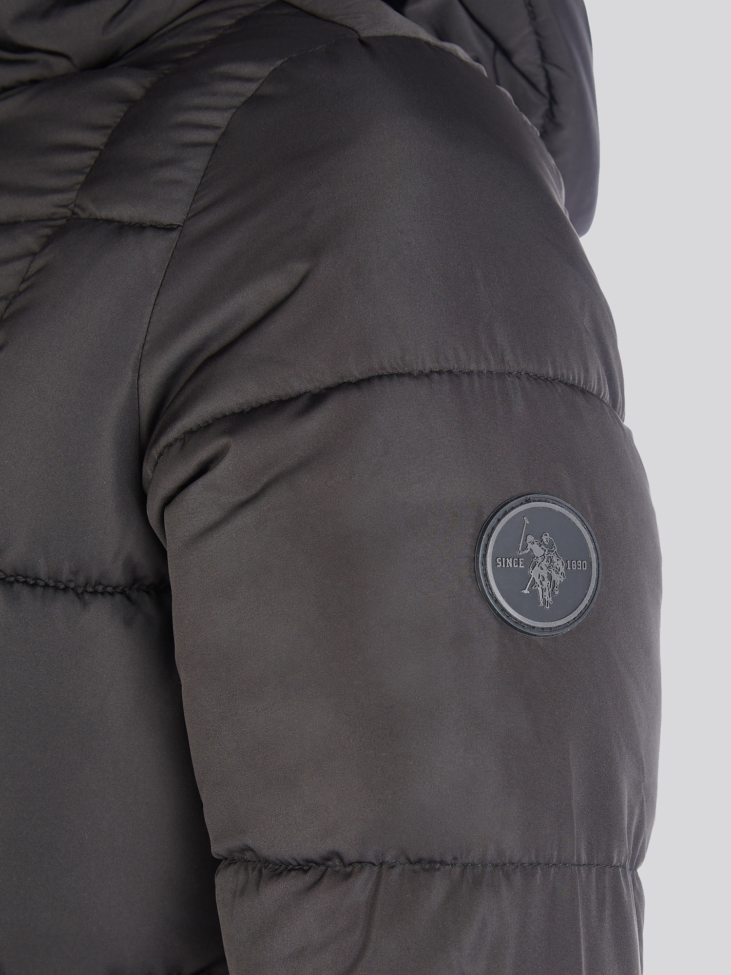 Longline Square Quilt Puffer Coat Black - Image 11
