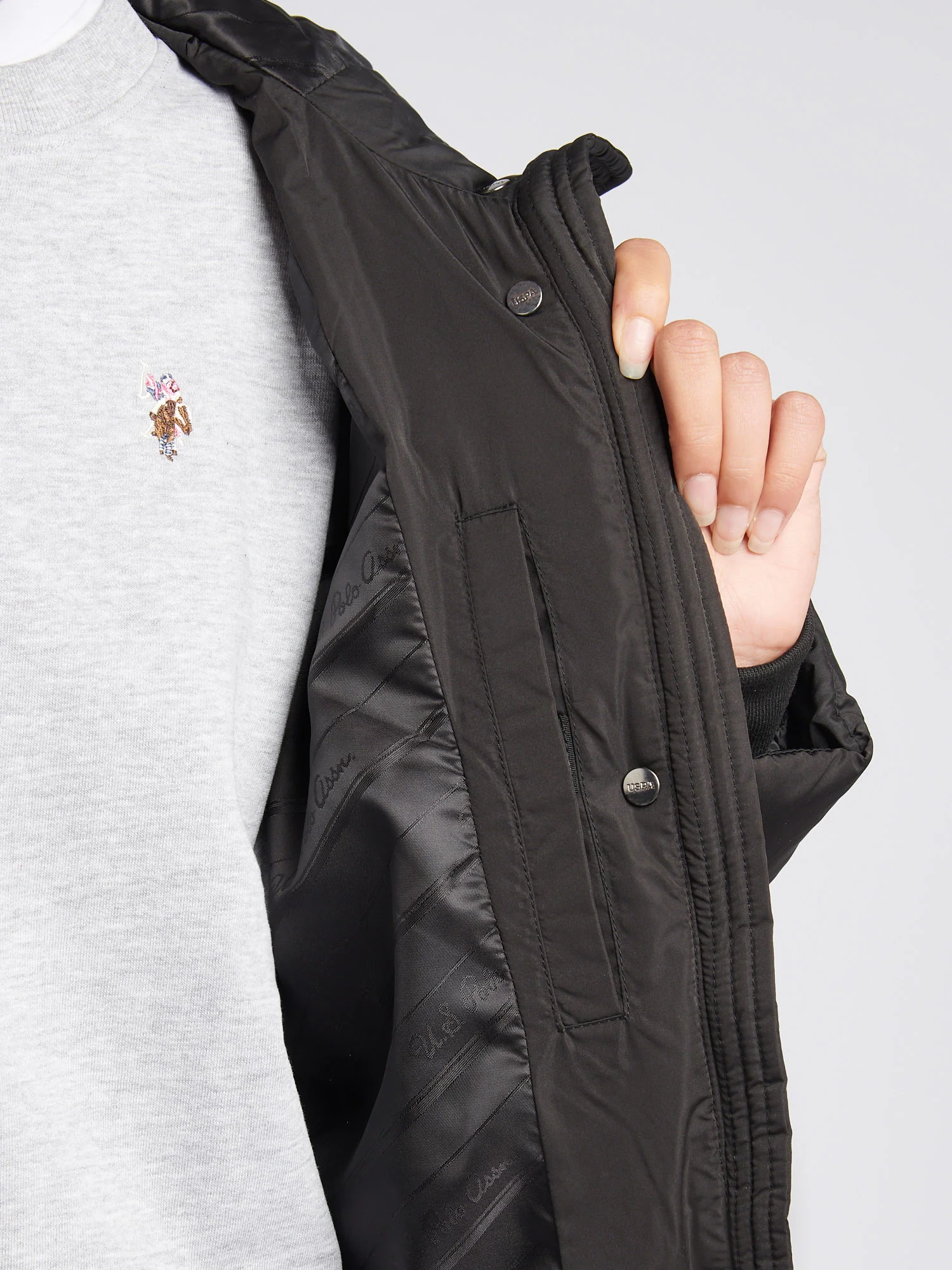 Longline Square Quilt Puffer Coat Black - Image 5