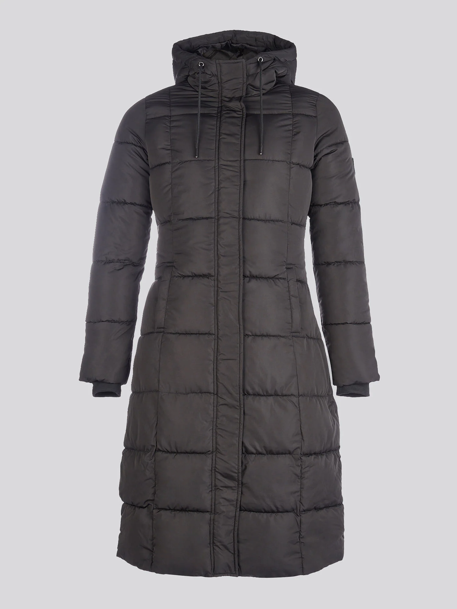 Longline Square Quilt Puffer Coat Black - Image 6