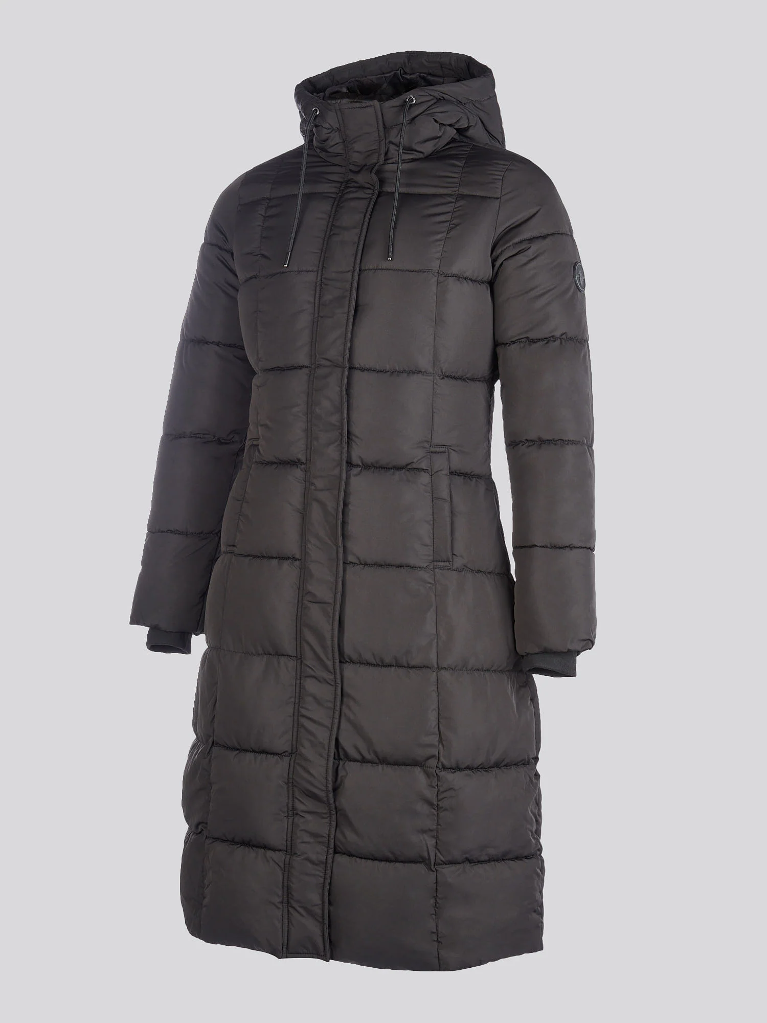 Longline Square Quilt Puffer Coat Black - Image 7
