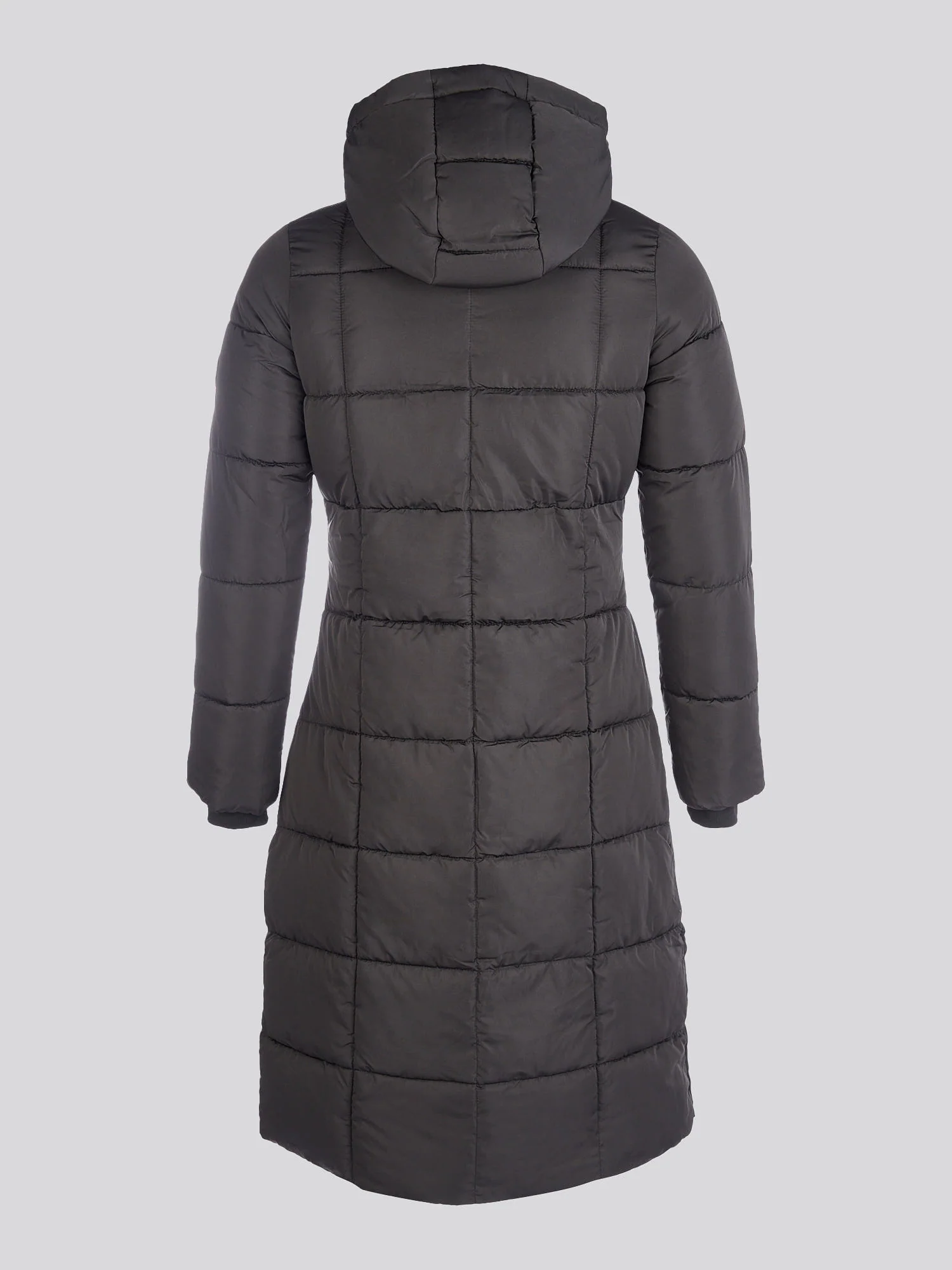 Longline Square Quilt Puffer Coat Black - Image 8