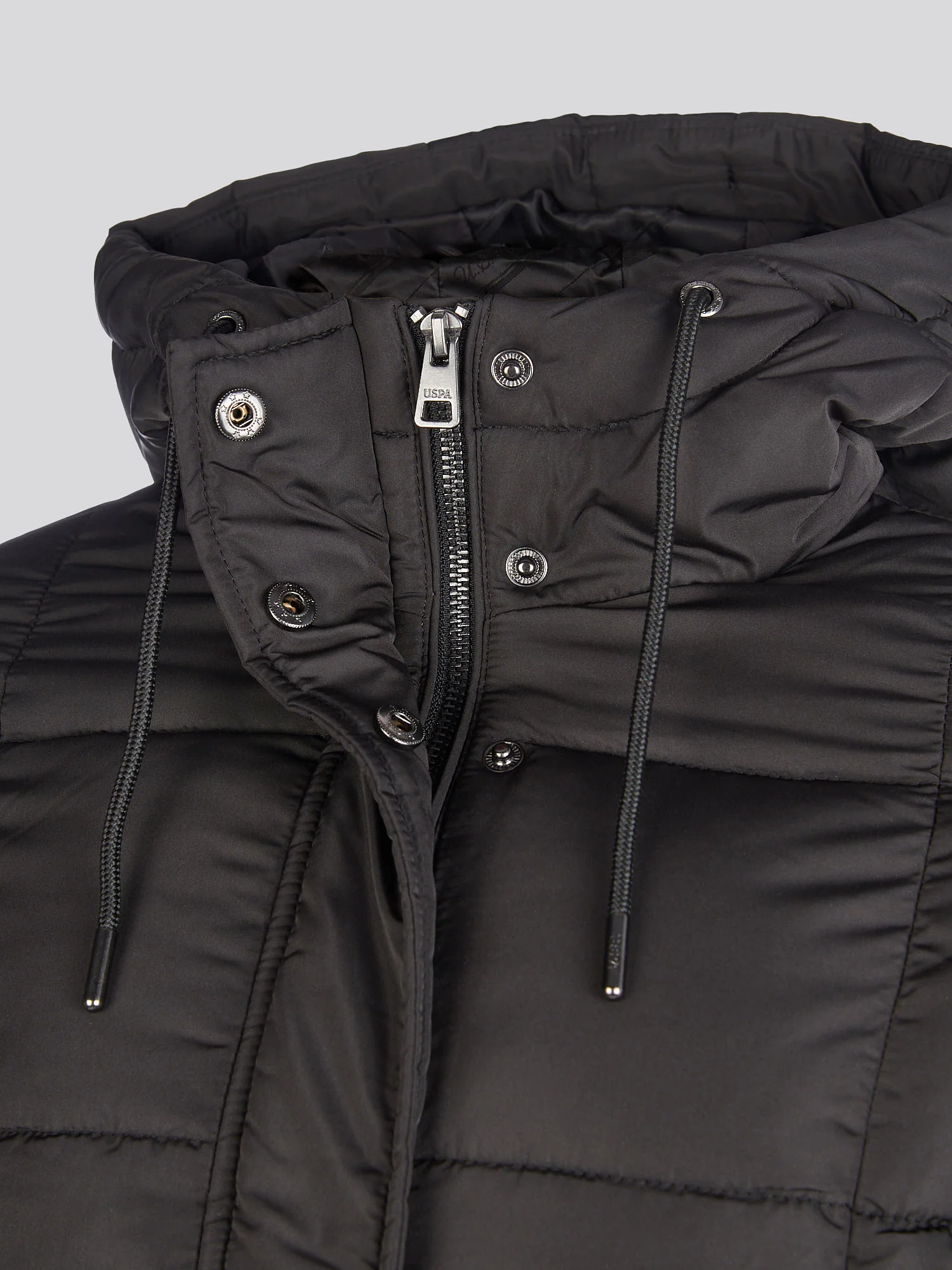 Longline Square Quilt Puffer Coat Black - Image 9