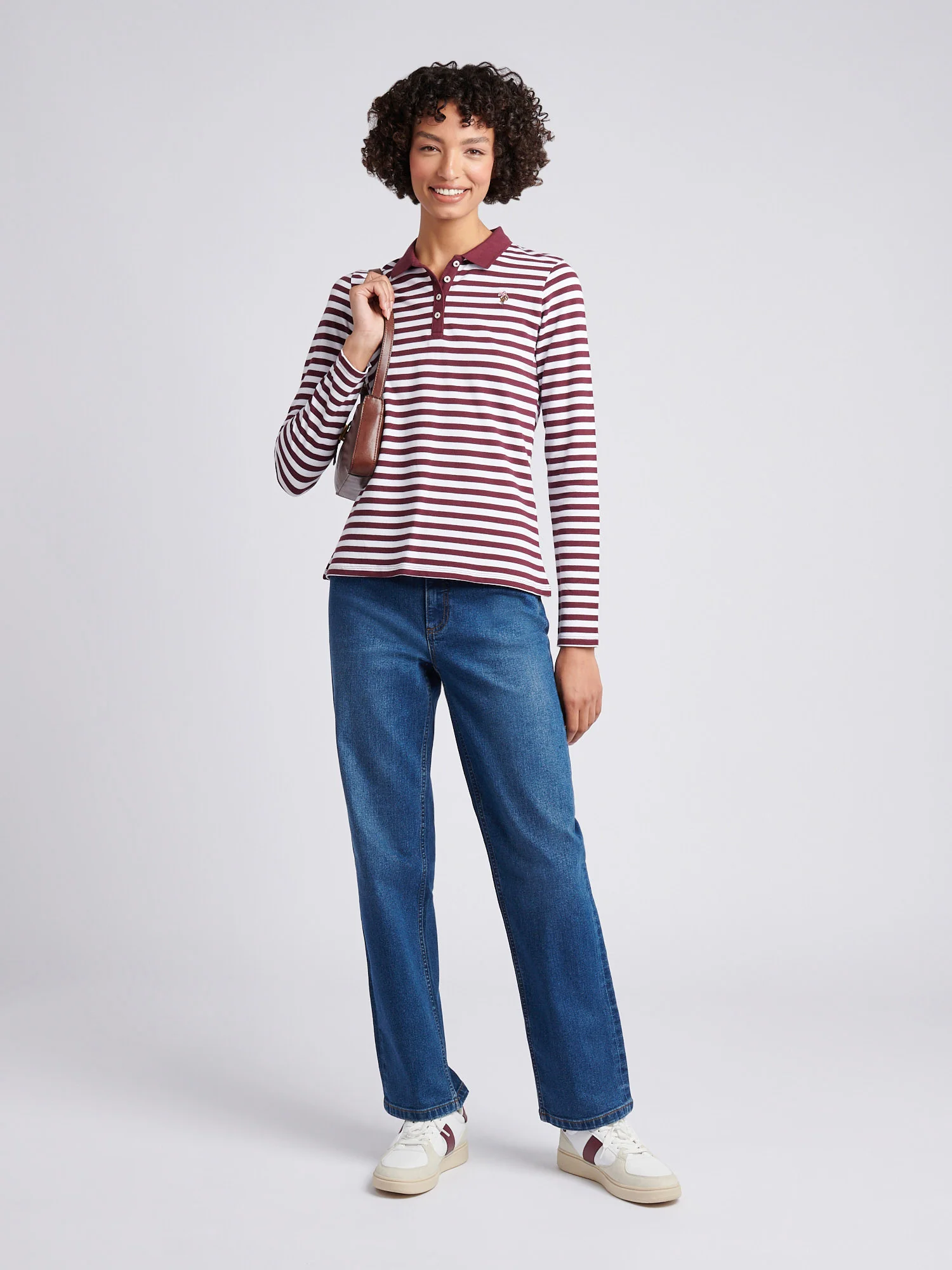 LS Stripe Contrast Kołnierz Polo Koszulka - Image 3