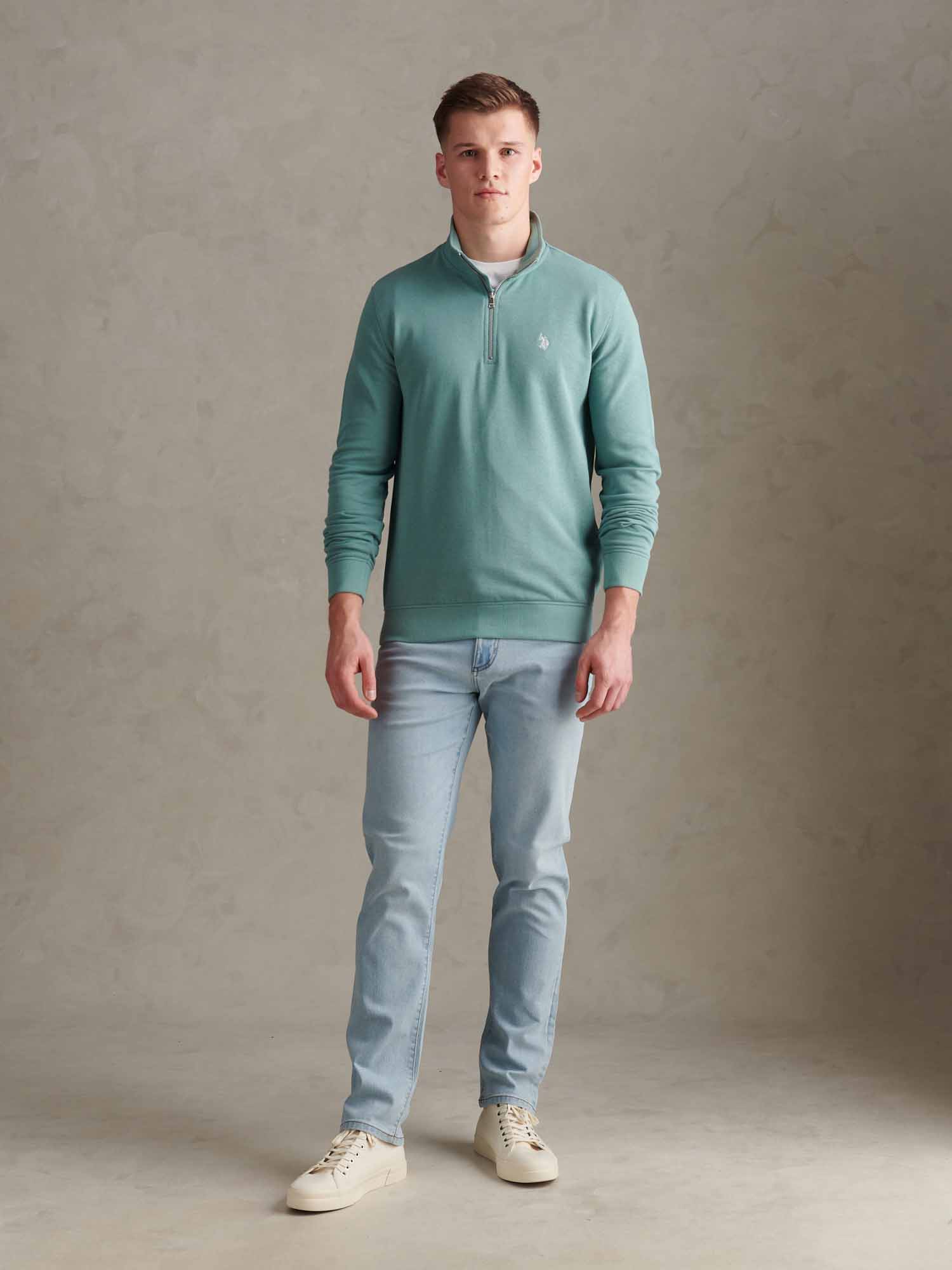 Mens 1/4 Zip Sweatshirt Arctic - Image 3