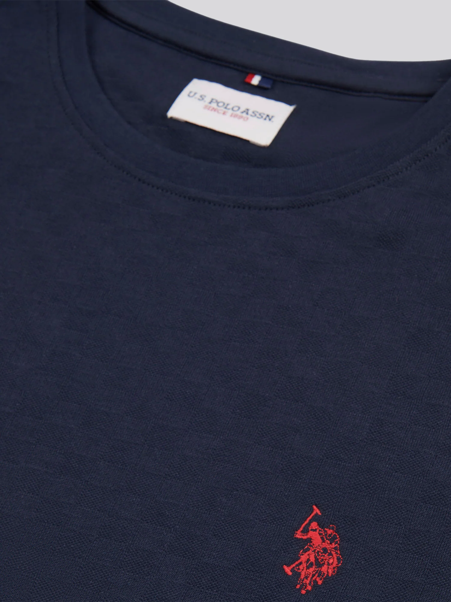 Men-Check Tekstura T-shirt w ciemnym szafirowym granatowym/haute czerwony DHM - Image 7