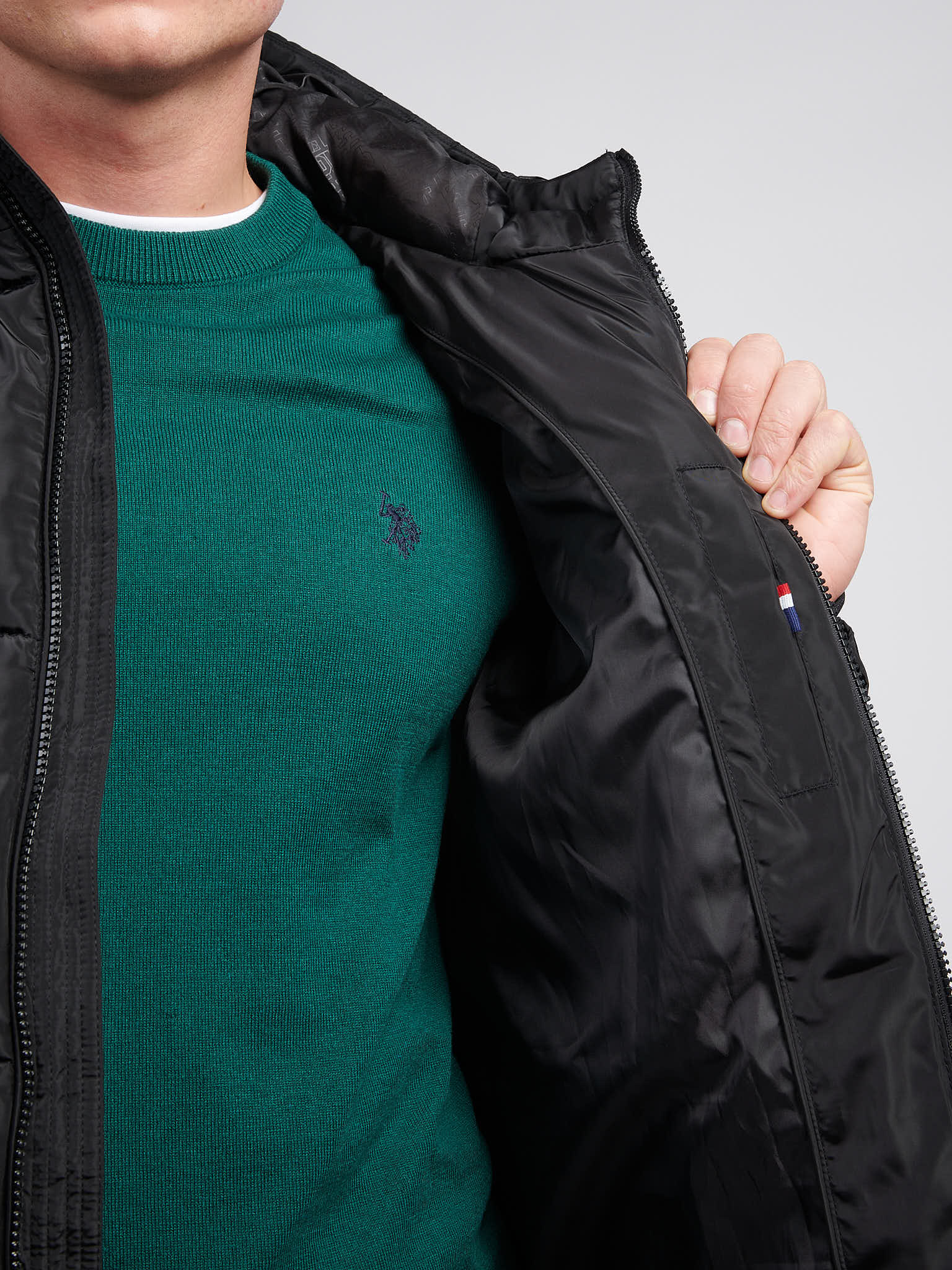 Mens Classic Longline Puffer Kurtka w kolorze czarnym - Image 5