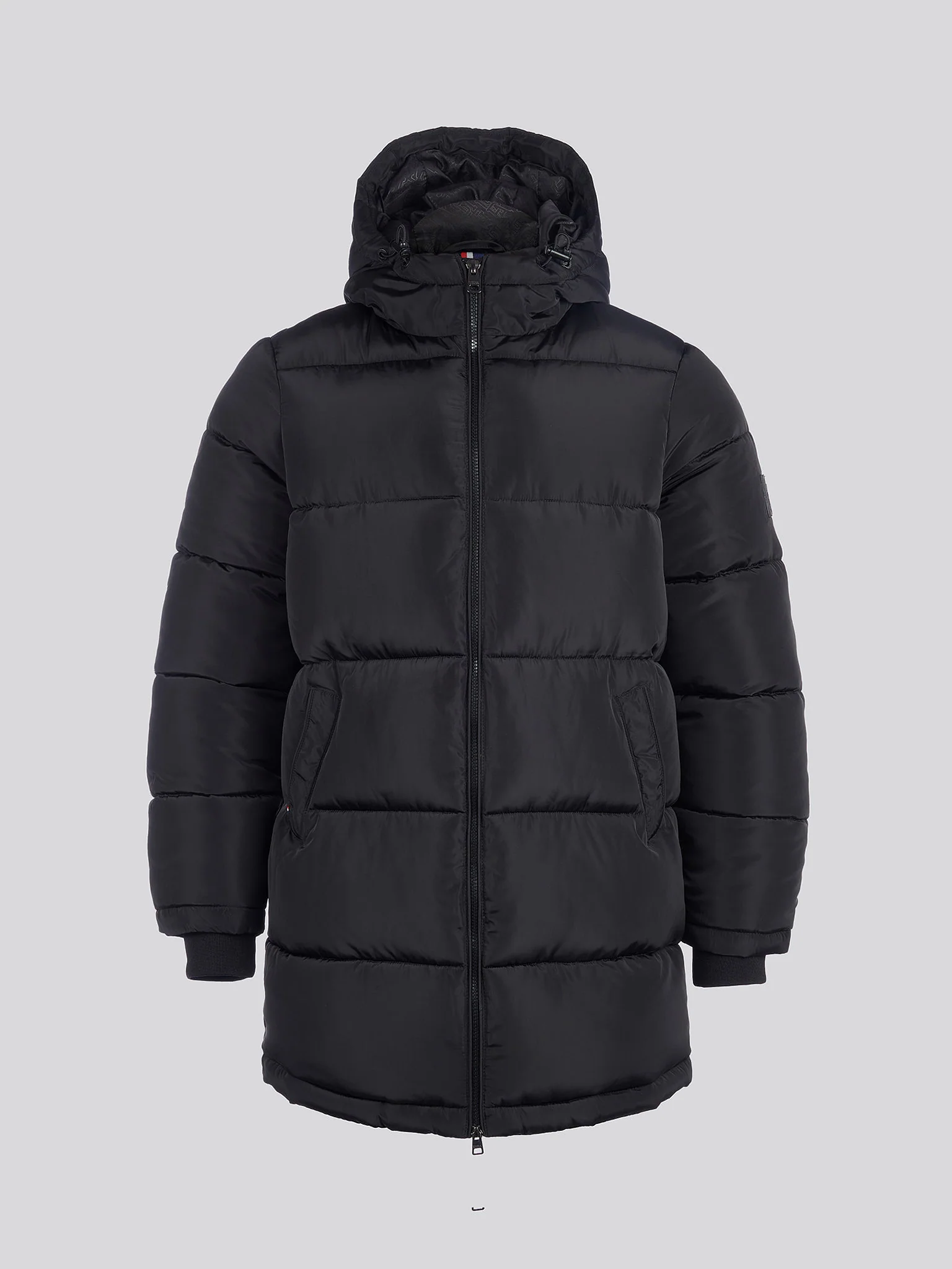Mens Classic Longline Puffer Kurtka w kolorze czarnym - Image 6