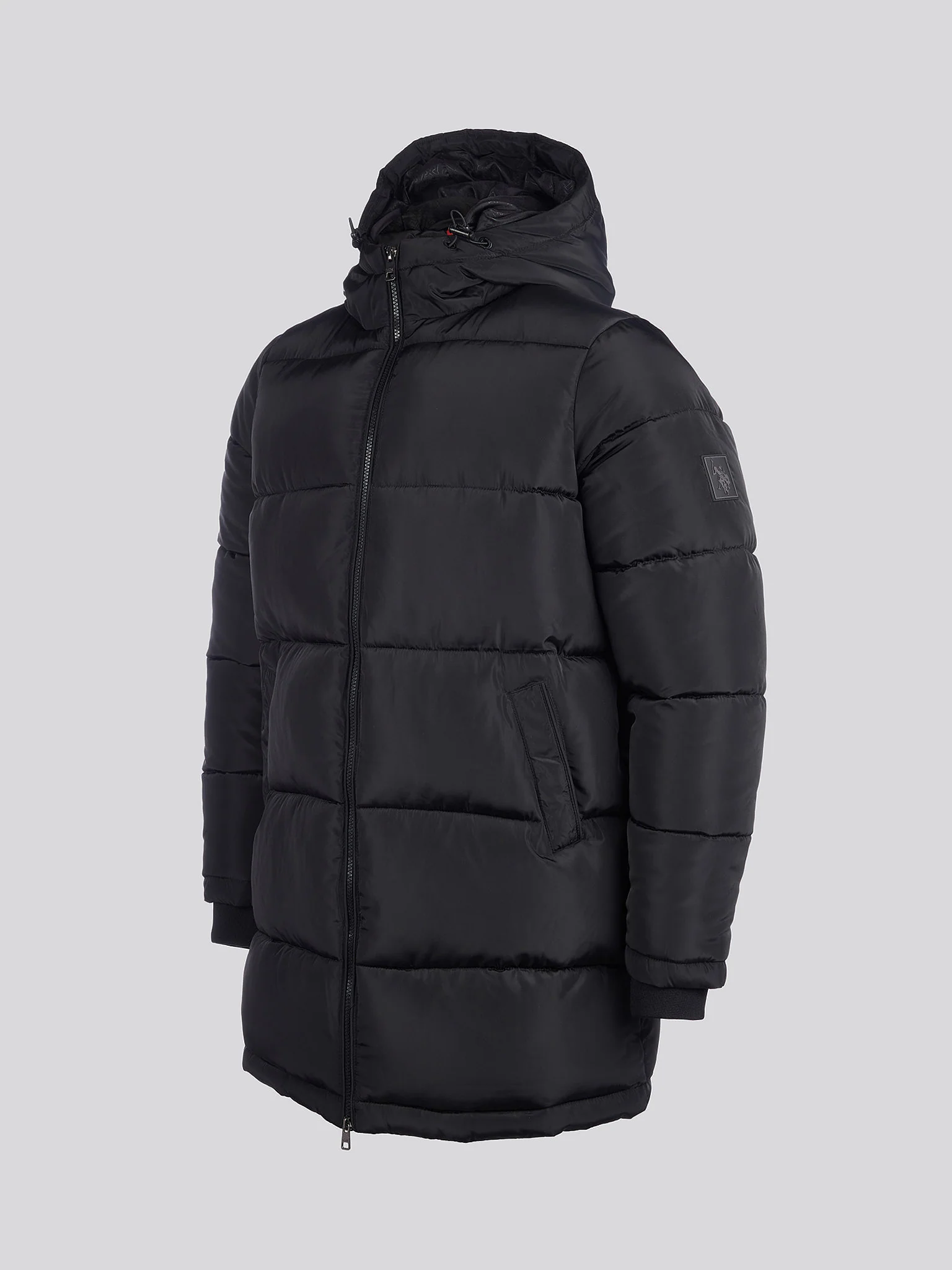 Mens Classic Longline Puffer Kurtka w kolorze czarnym - Image 7