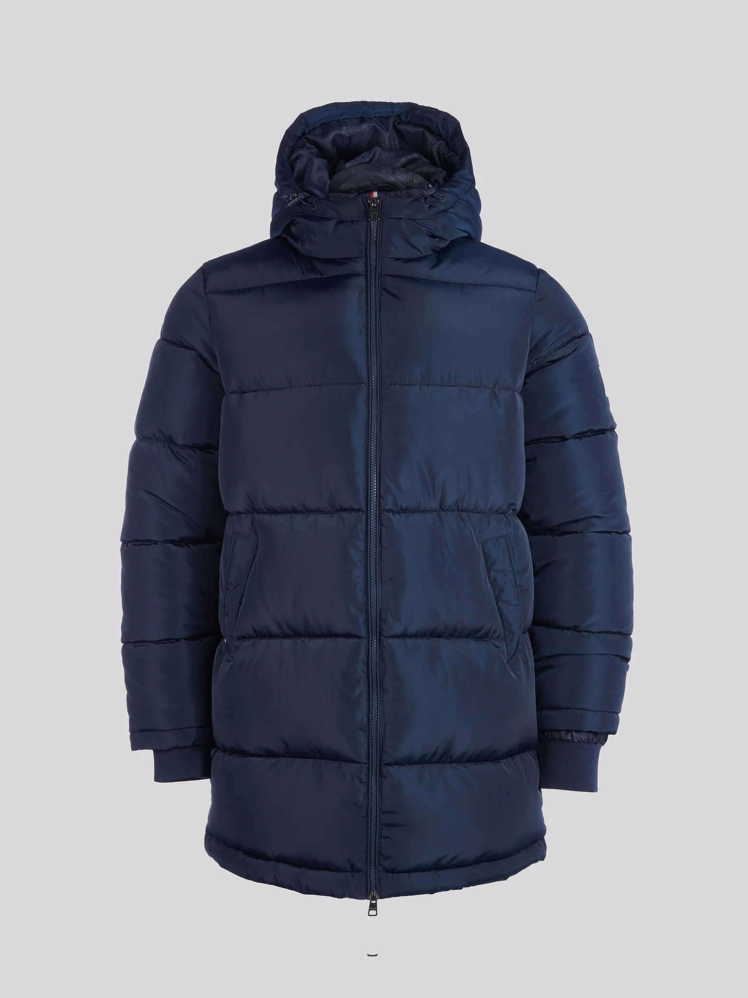 Męska klasyczna Longline Puffer Kurtka w ciemnym szafirowym granatowym - Image 8