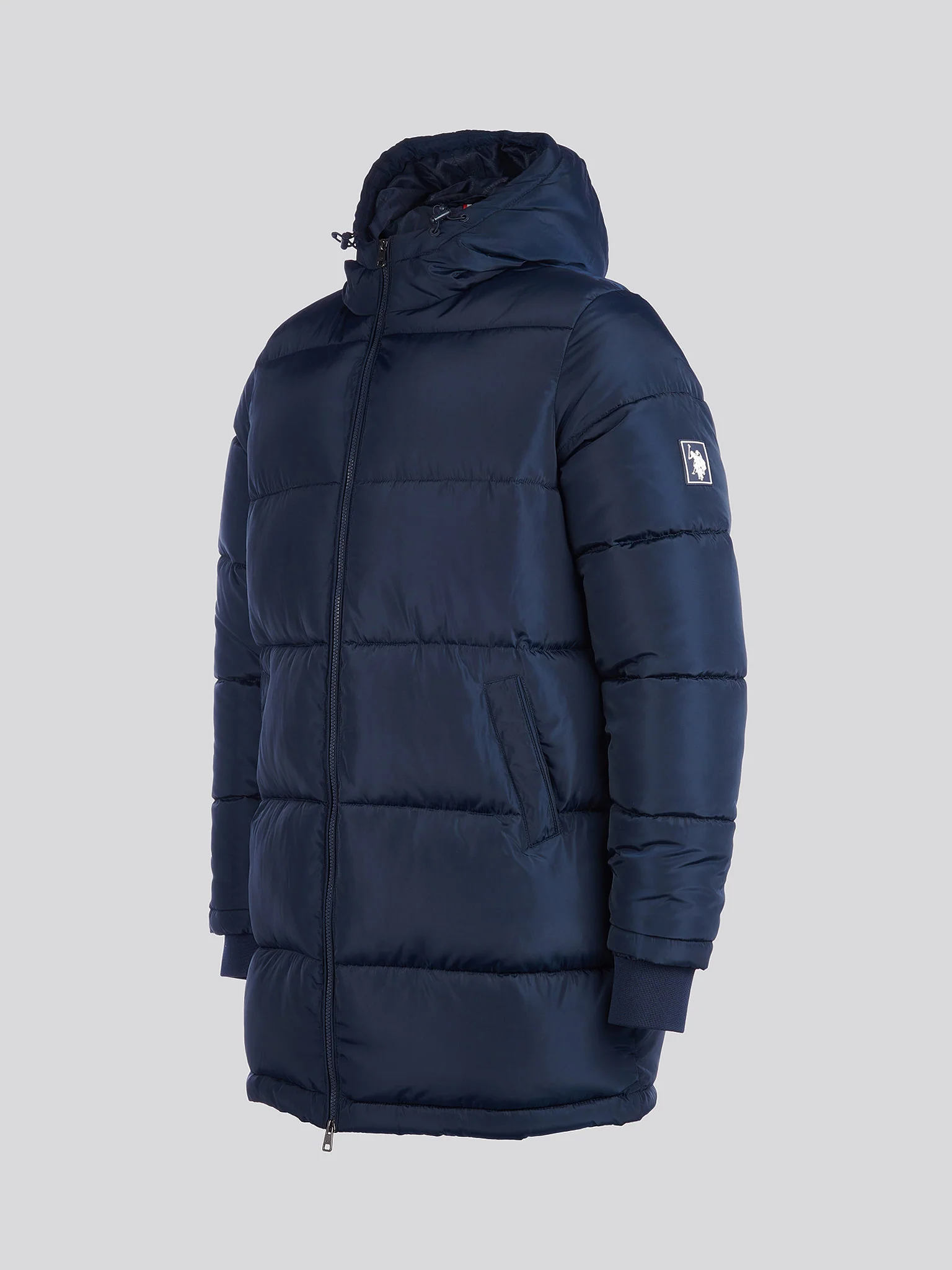 Męska klasyczna Longline Puffer Kurtka w ciemnym szafirowym granatowym - Image 9