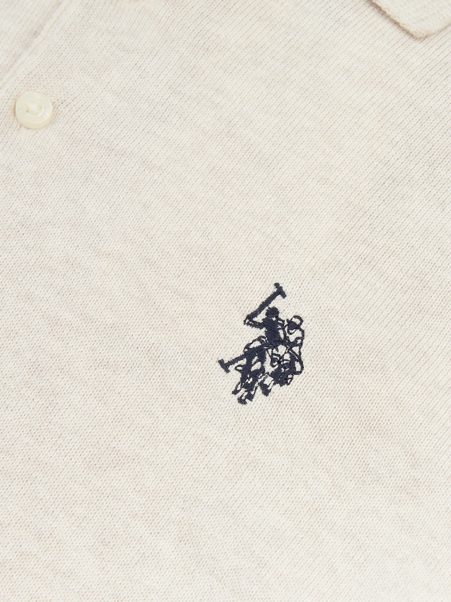 Mens Combed Cotton Polo Shirt Birch Marl - Image 7