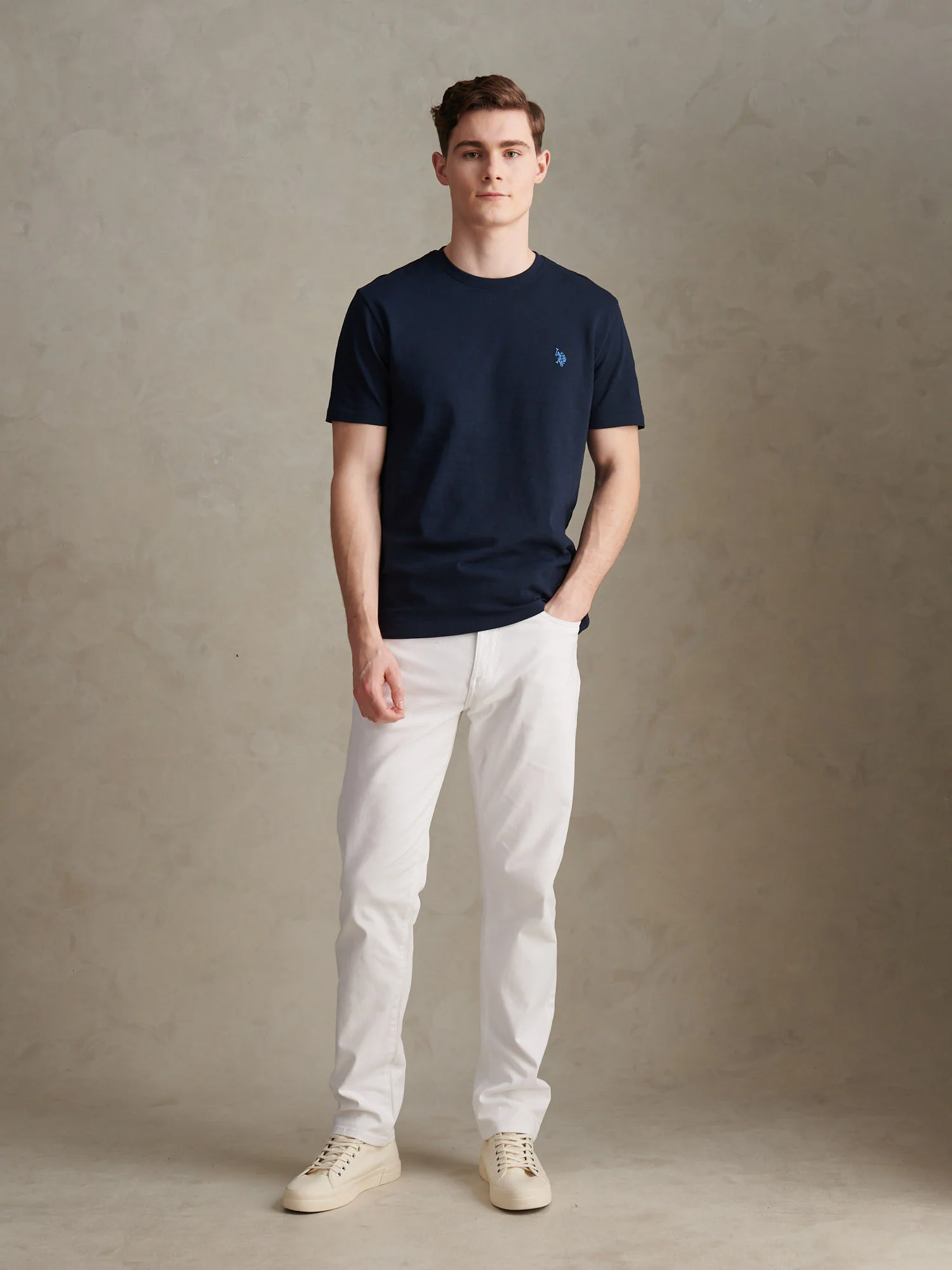 Mens Core 5 Pocket Trousers Bright White - Image 3