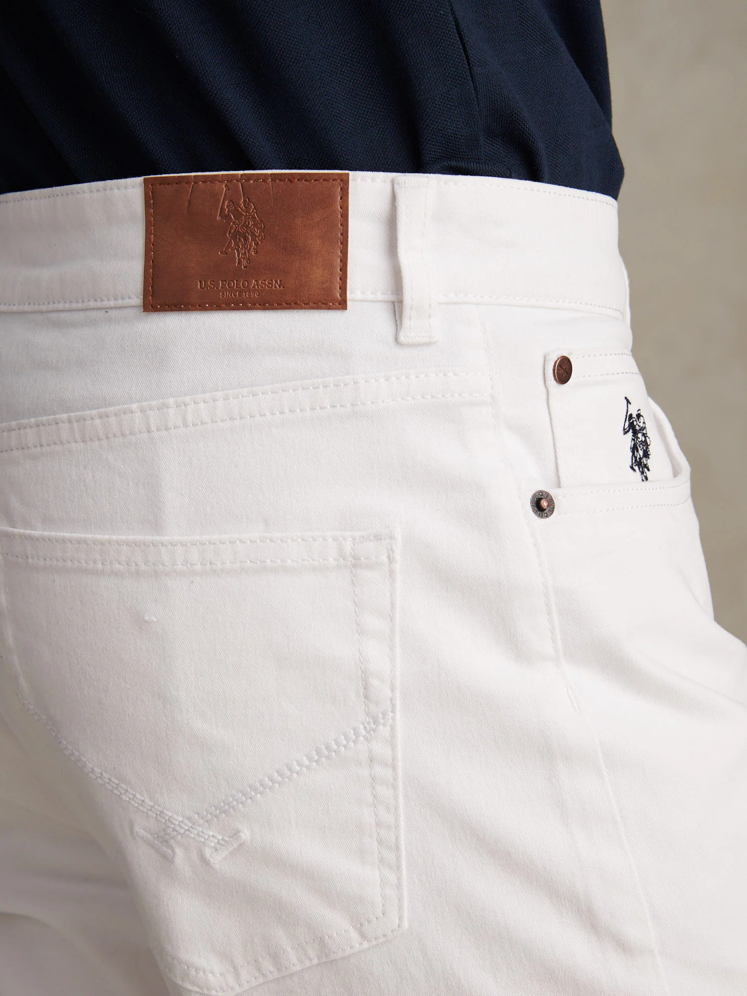 Mens Core 5 Pocket Trousers Bright White - Image 5