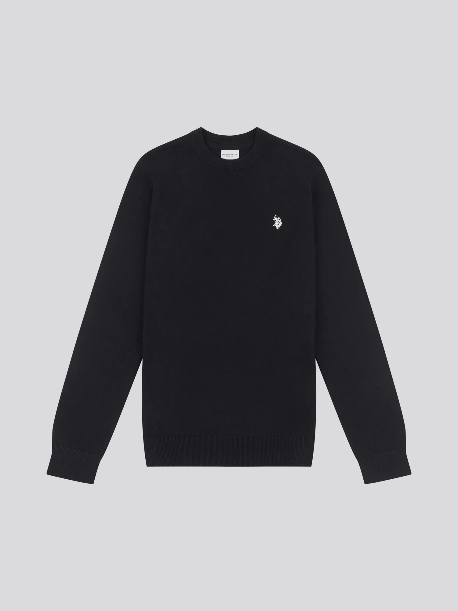 Mens Cotton Crewneck w czarnym jasnym białym DHM - Image 5