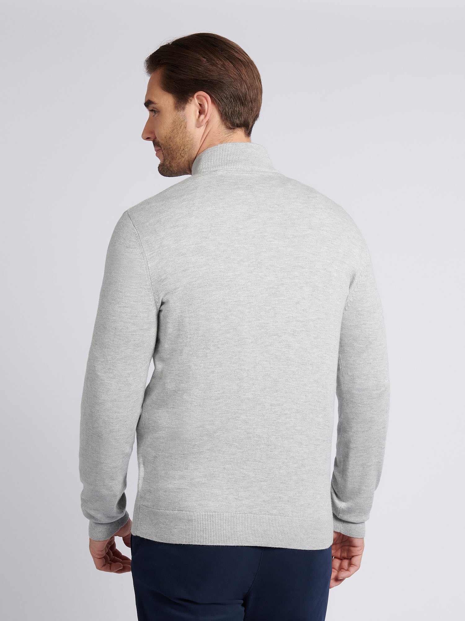Męski bawełniany lejek szyja 1/4 zip z zamkiem w środkowej margle - Image 4