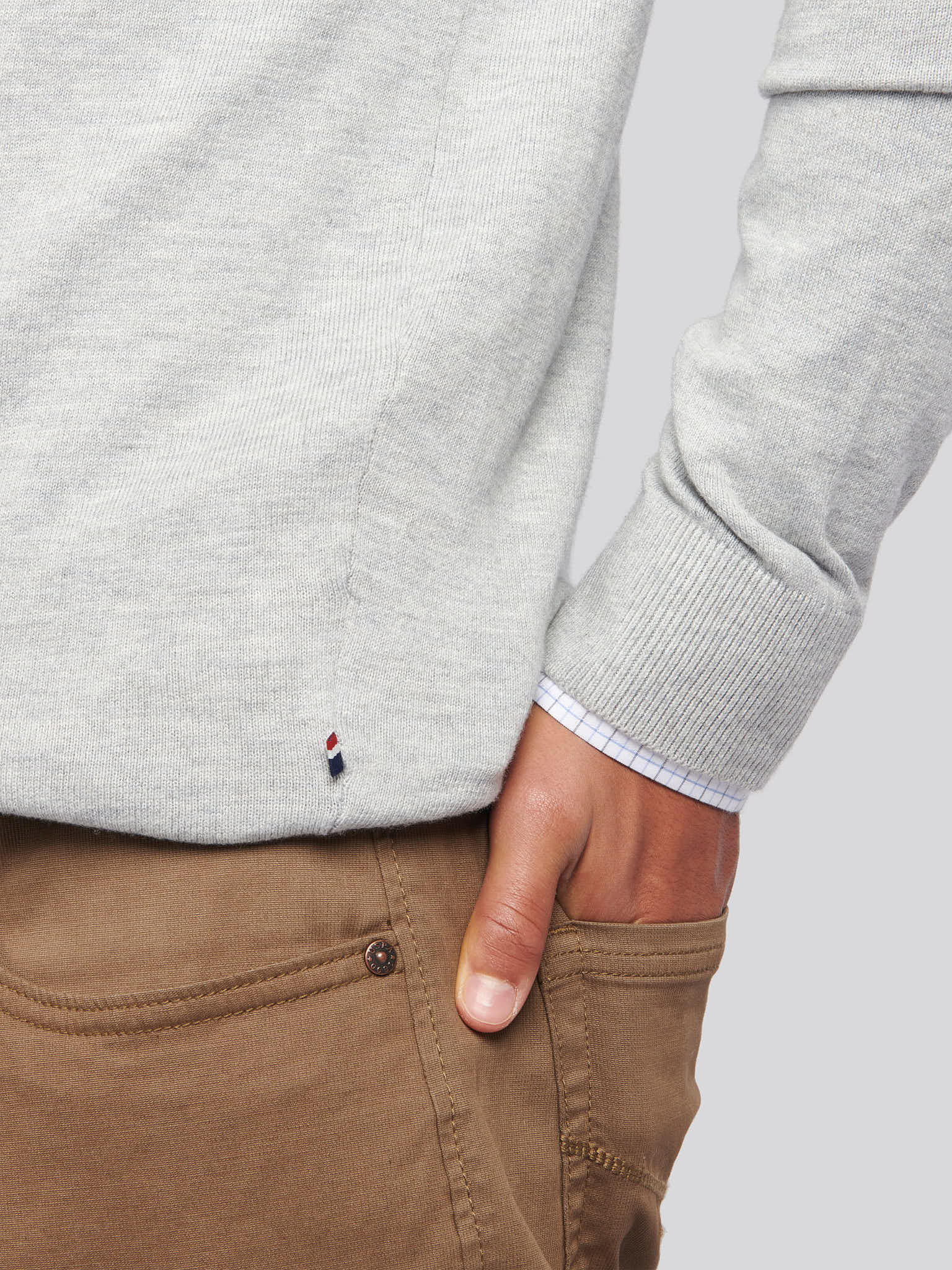 Męski bawełniany lejek szyja 1/4 zip z zamkiem w środkowej margle - Image 5