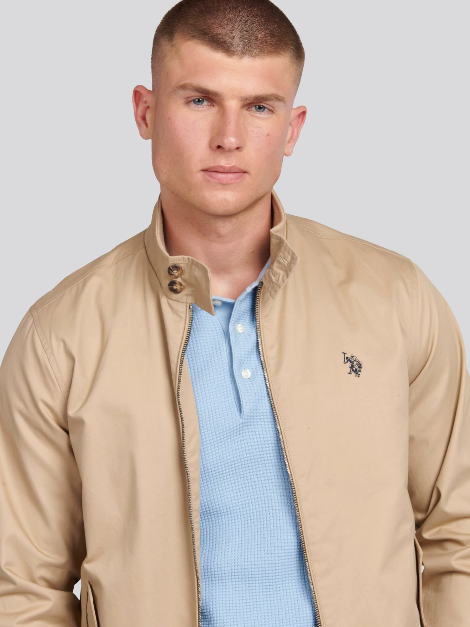 Mens Cotton Twill Harrington Kurtka w kukurydzy - Image 2