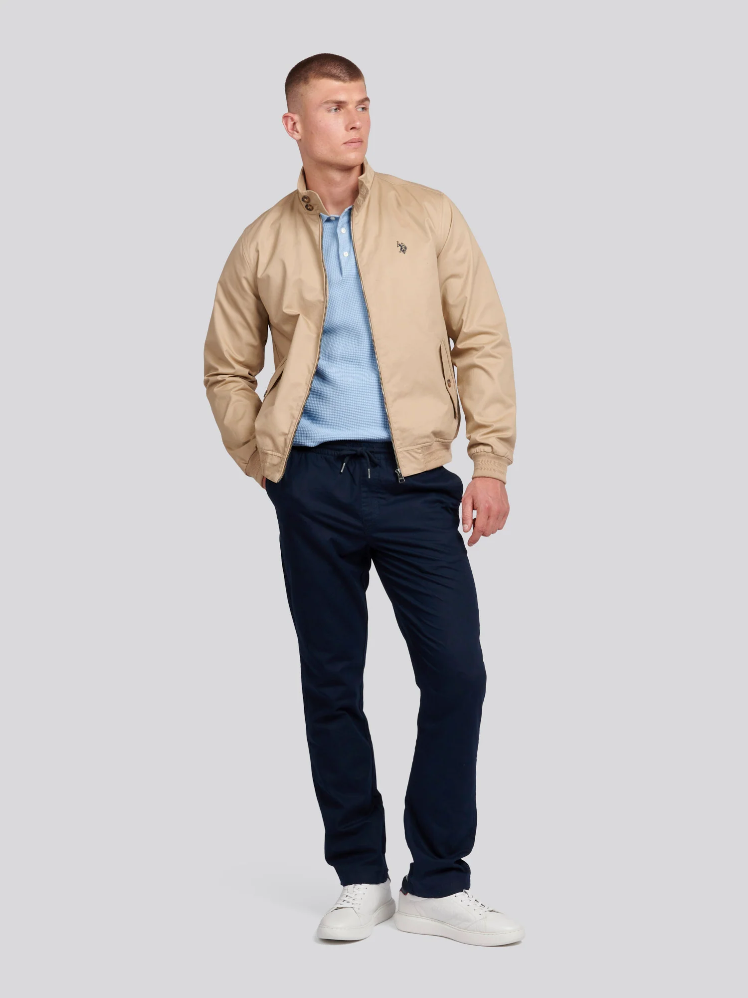 Mens Cotton Twill Harrington Kurtka w kukurydzy - Image 3
