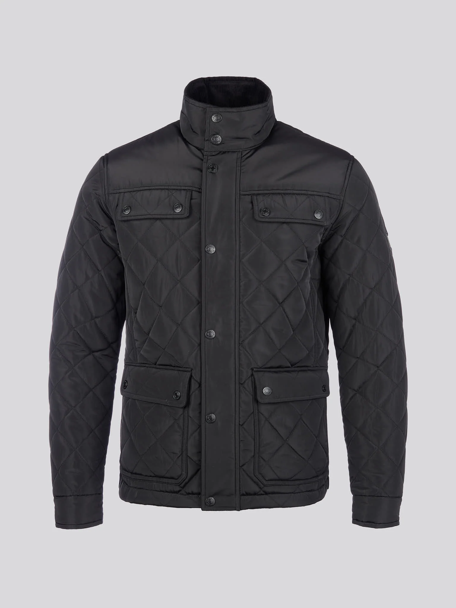 Mens Diamond Quilded Kurtka lejka w kolorze czarnym - Image 6