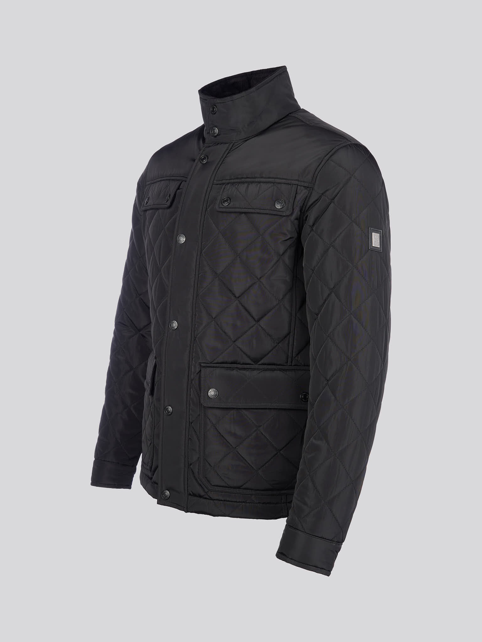 Mens Diamond Quilded Kurtka lejka w kolorze czarnym - Image 7