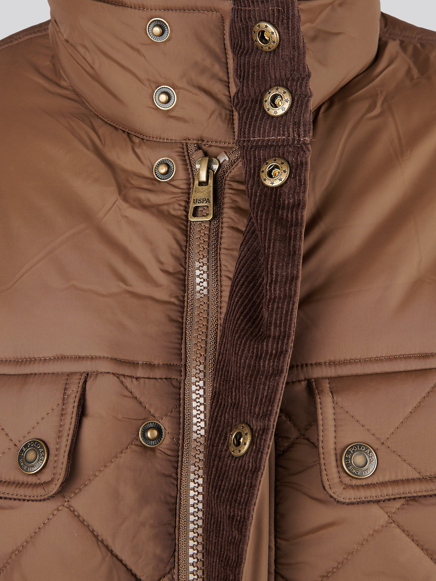 Mens Diamond Quilded Minking Kurtka w kakao - Image 10