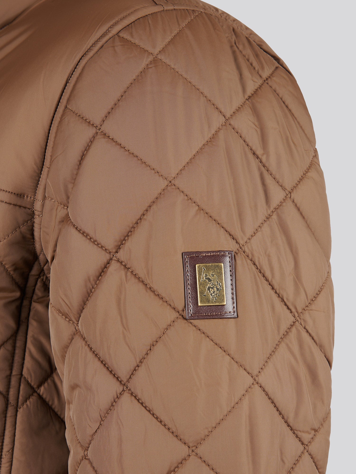 Mens Diamond Quilded Minking Kurtka w kakao - Image 13