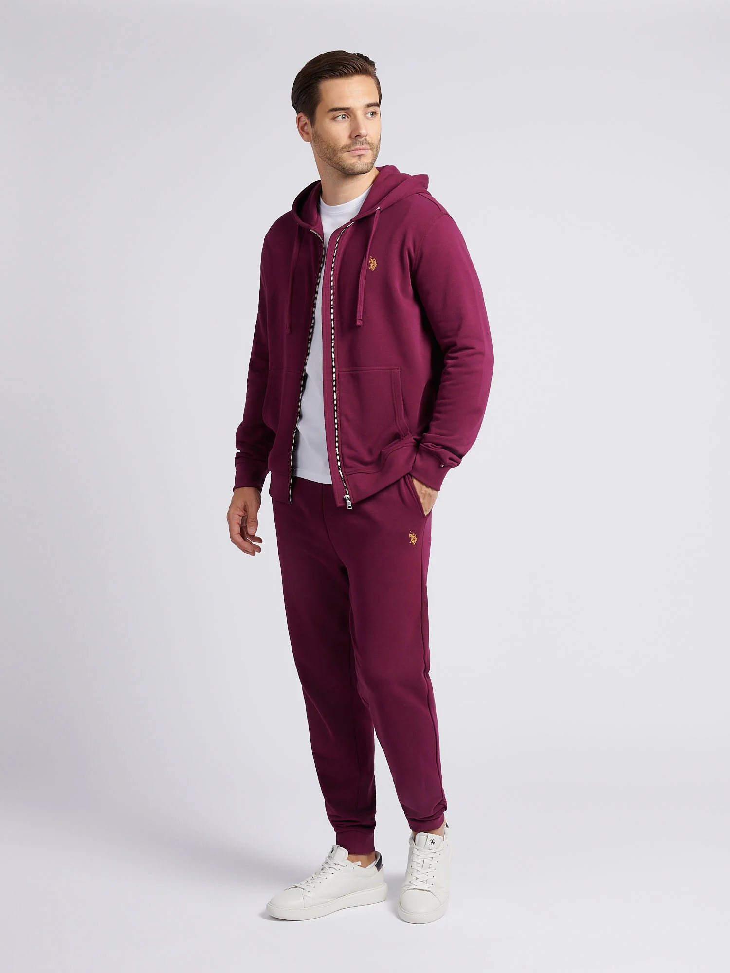 Męskie podwójne jeźdźcy pętlowe jogger w winu winogronowym - Image 3