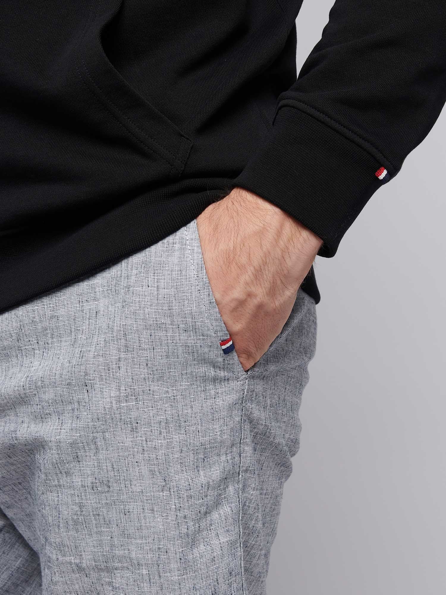 Mens Double Horsemen Loopback Zip Bluie w czarnym jasnym białym DHM - Image 5