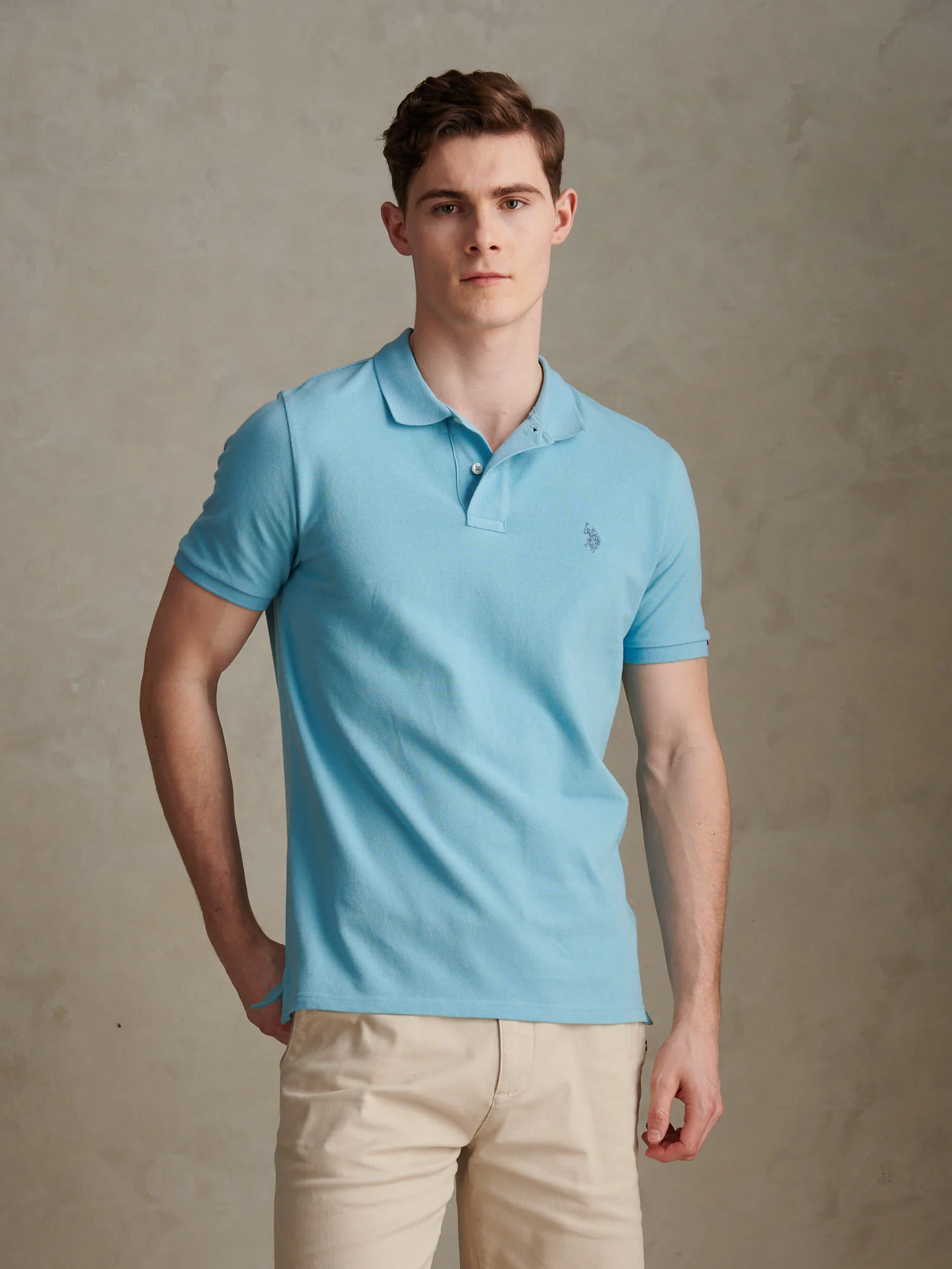 Mens Pique Polo Shirt Air Blue