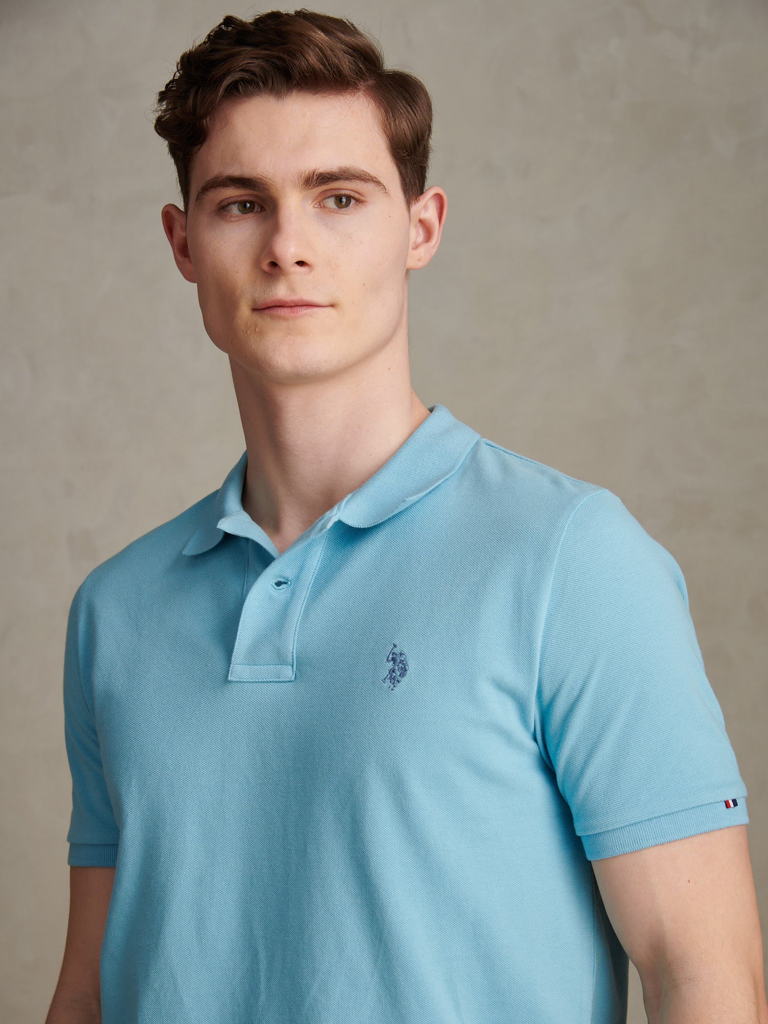 Mens Pique Polo Shirt Air Blue - Image 2