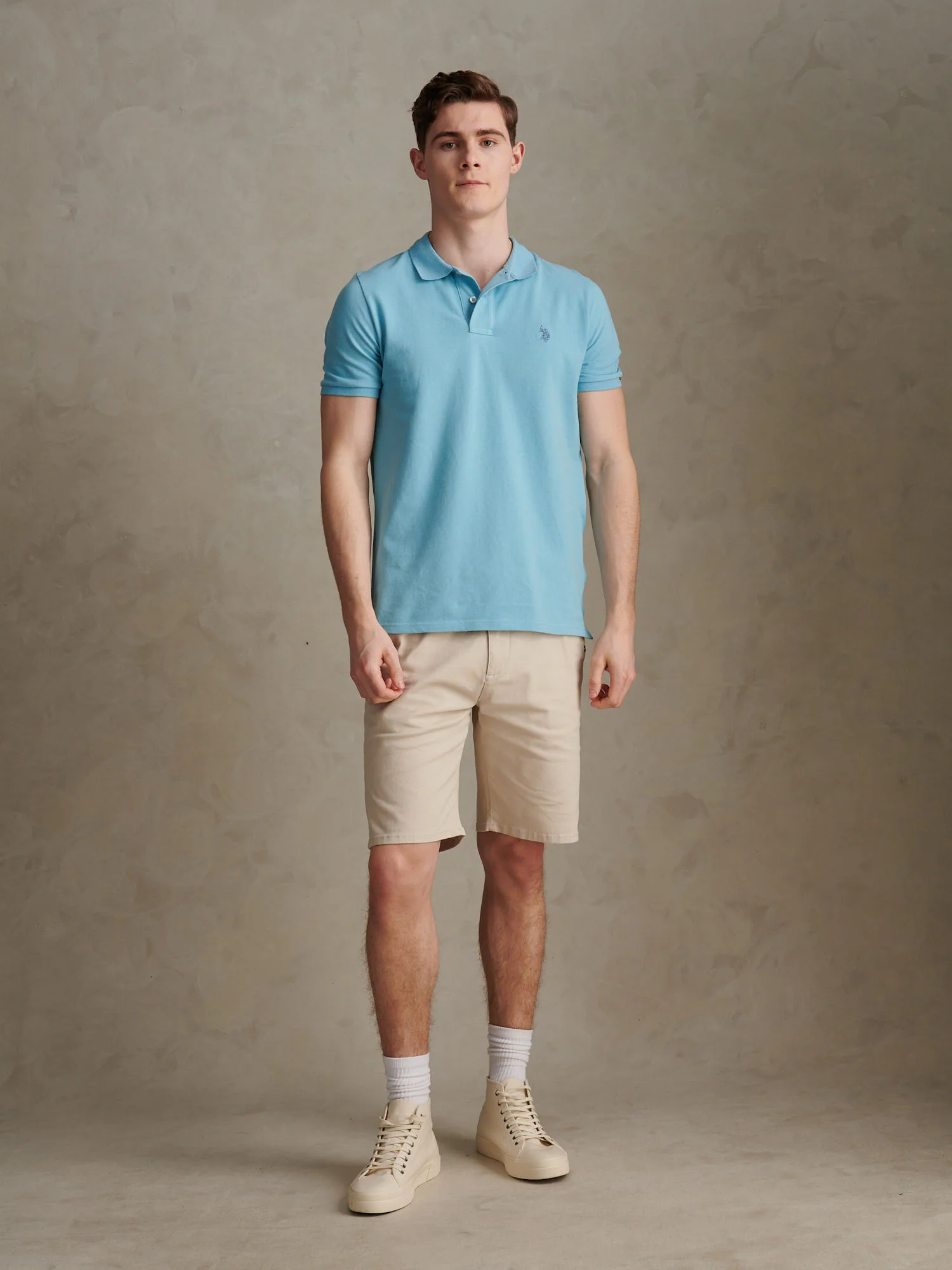 Mens Pique Polo Shirt Air Blue - Image 5