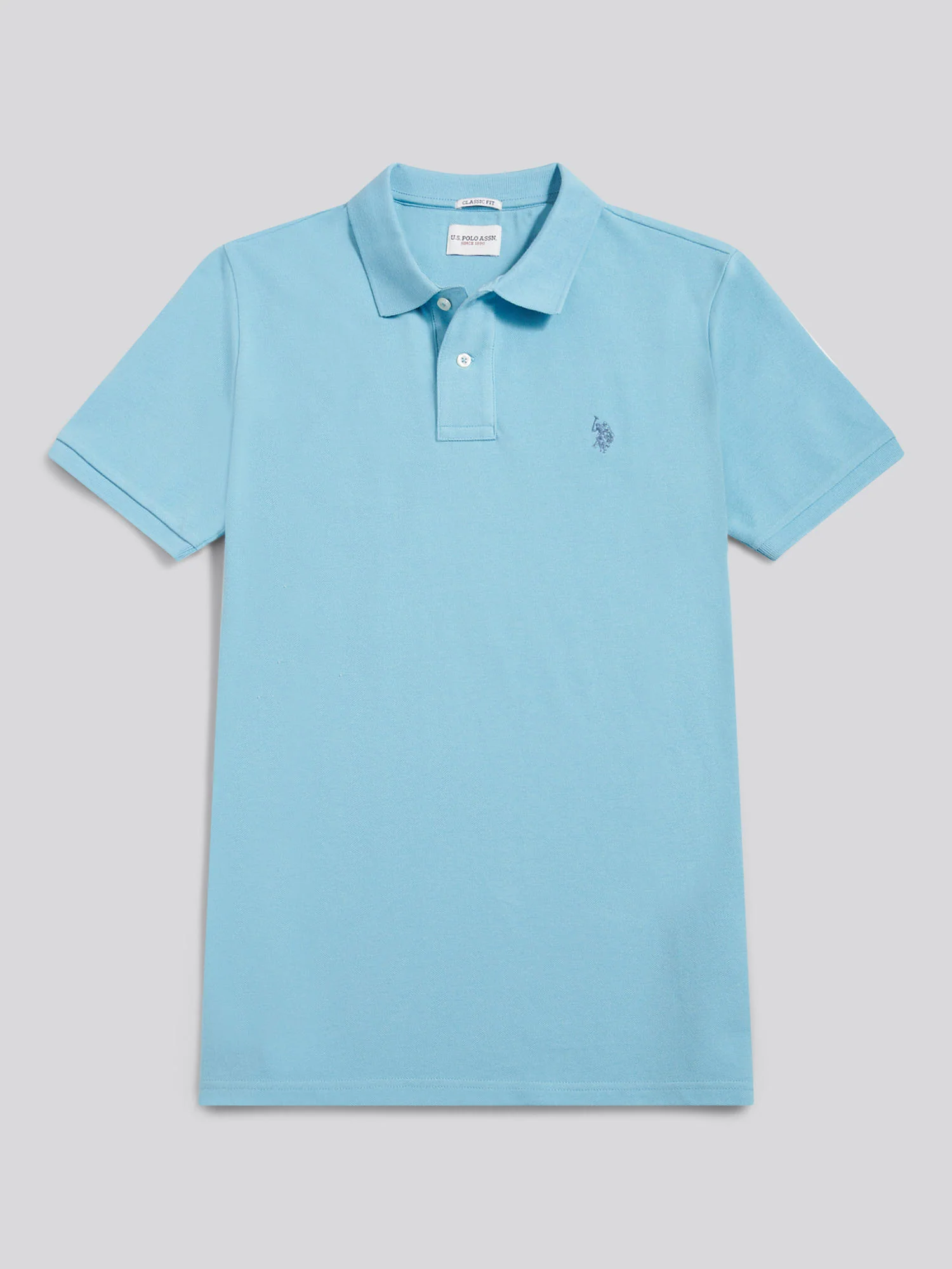 Mens Pique Polo Shirt Air Blue - Image 6