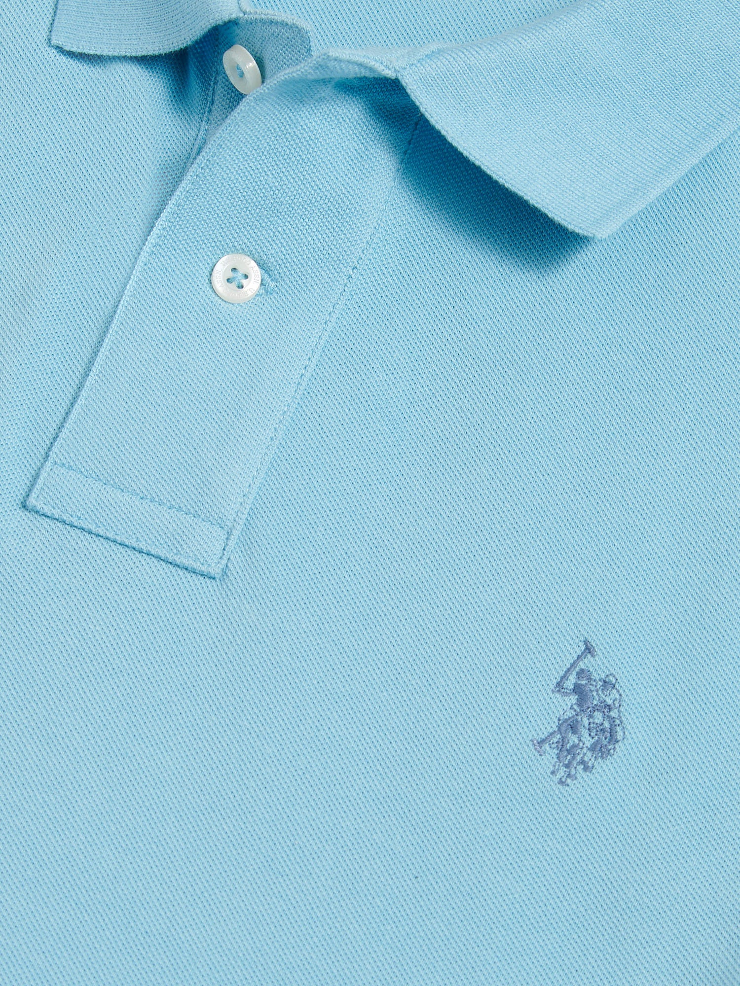 Mens Pique Polo Shirt Air Blue - Image 8