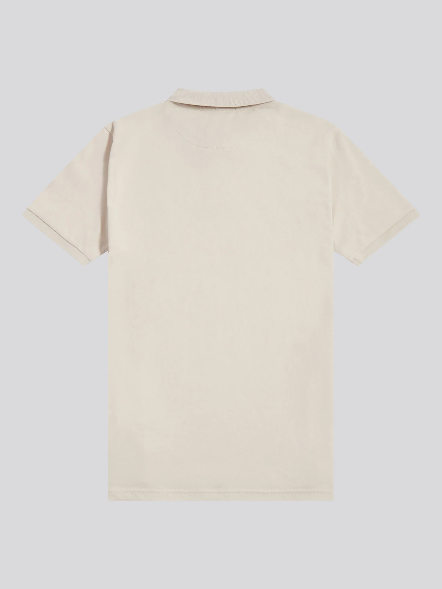 Mens Pique Polo Shirt Beige - Image 6