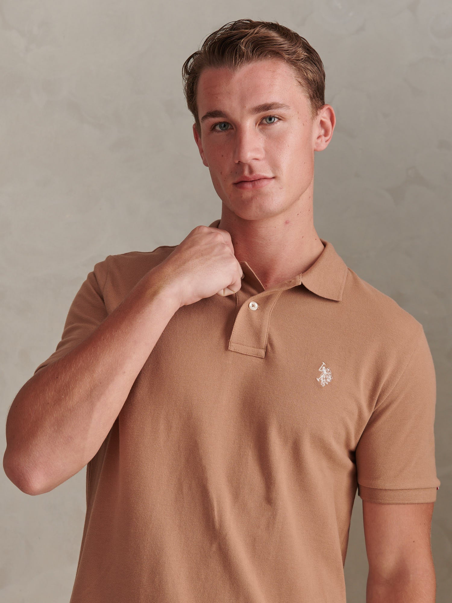Mens Pique Polo Shirt Burro - Image 2