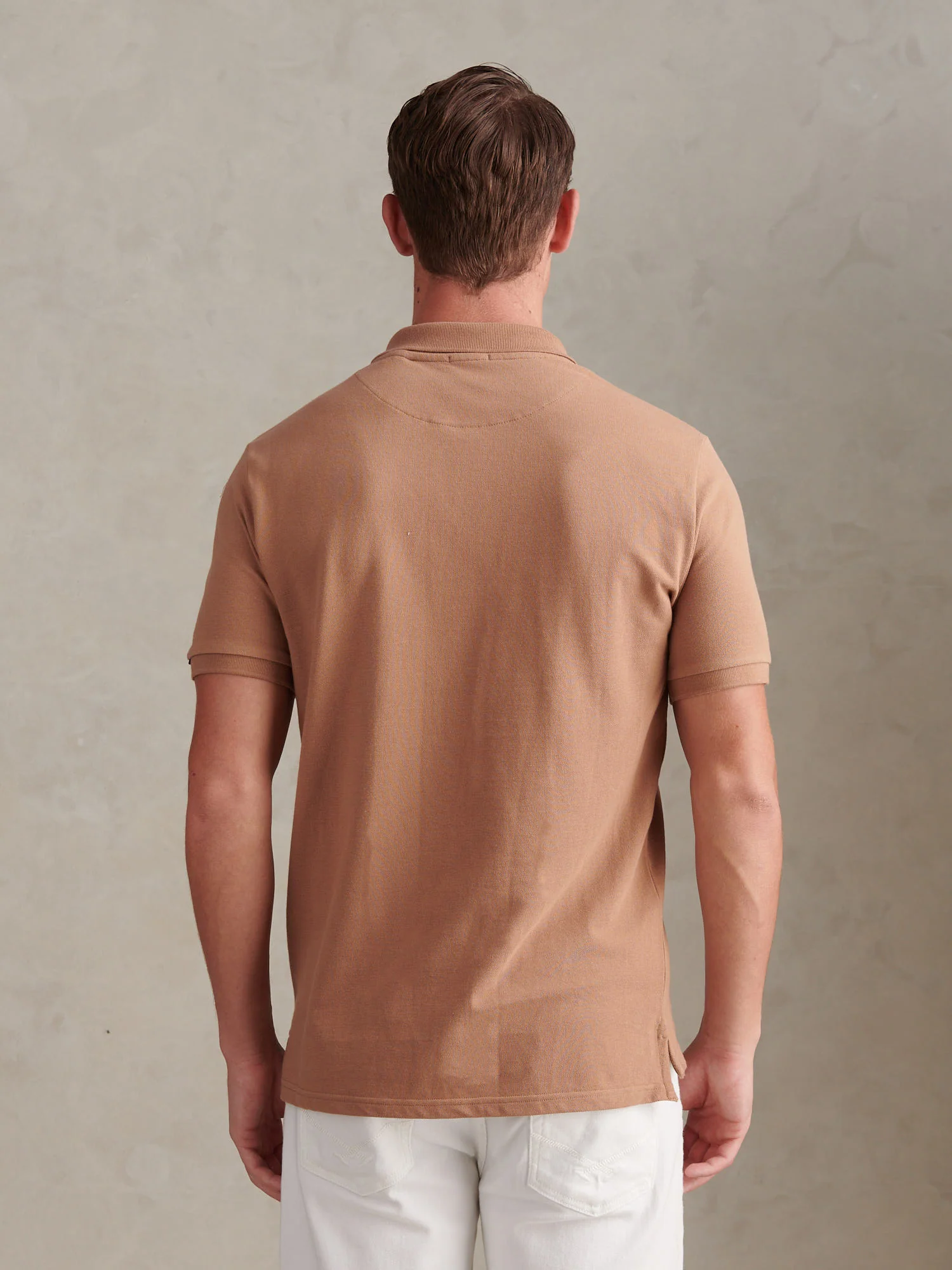 Mens Pique Polo Shirt Burro - Image 4